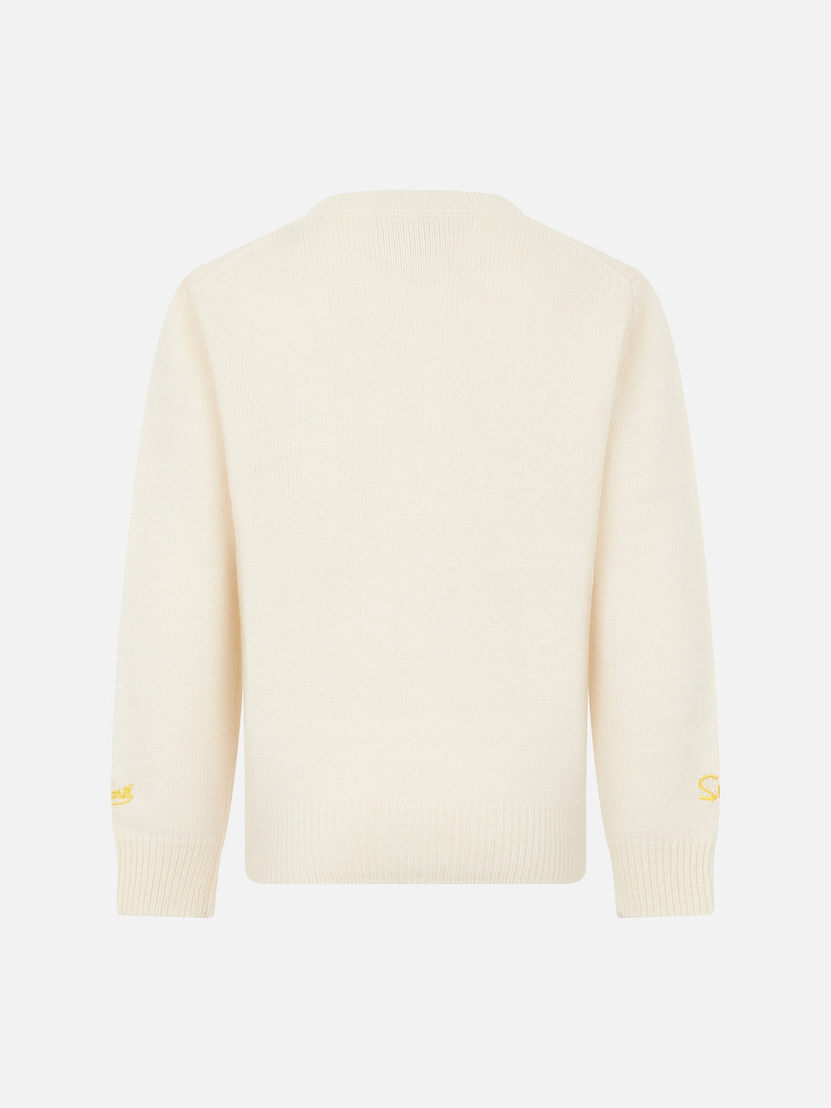 Maglia Douglas bianca con jacquard famiglia Simpson | Special Edition