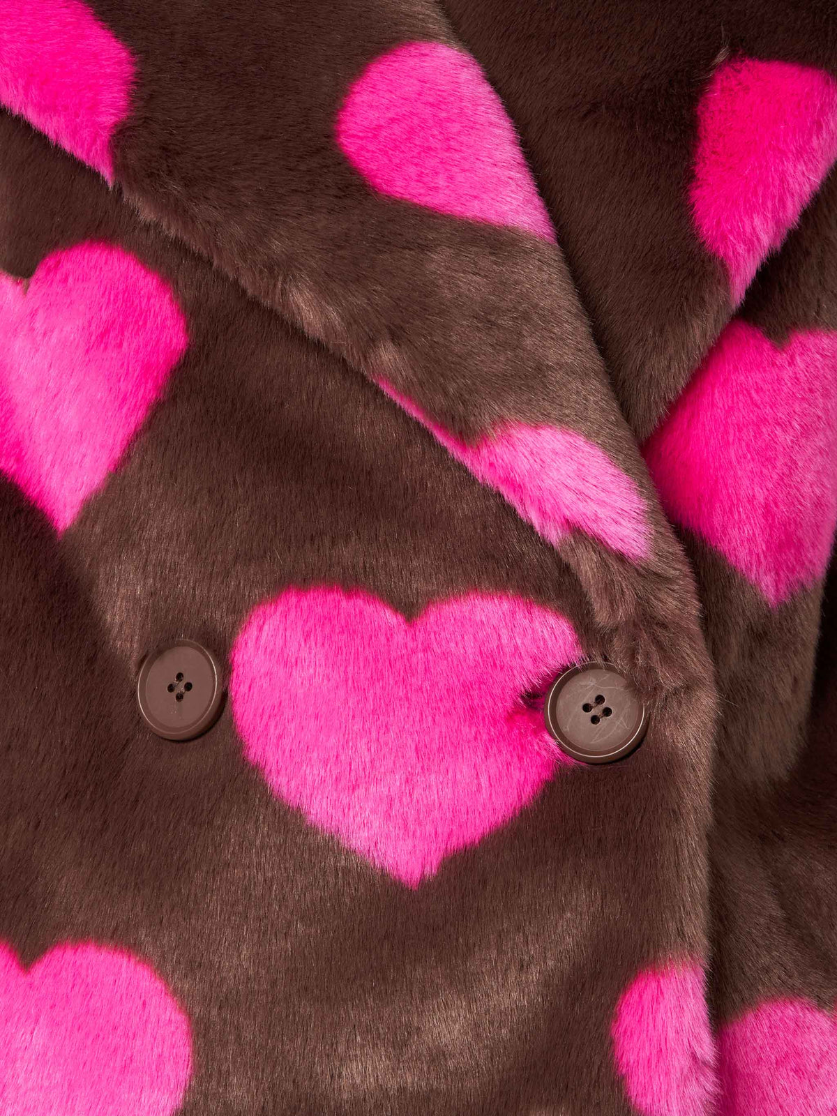 Giacca Emelyn marrone effetto pelliccia con stampa cuori product image 3