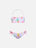 Bikini a fascia Emy lilla con motivo vichy