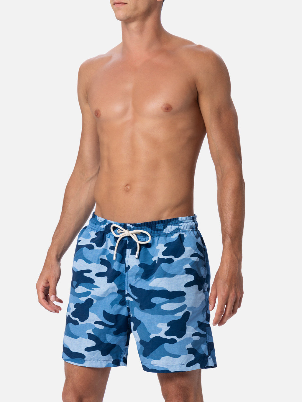 Costume mare Gustavia con stampa camouflage denim