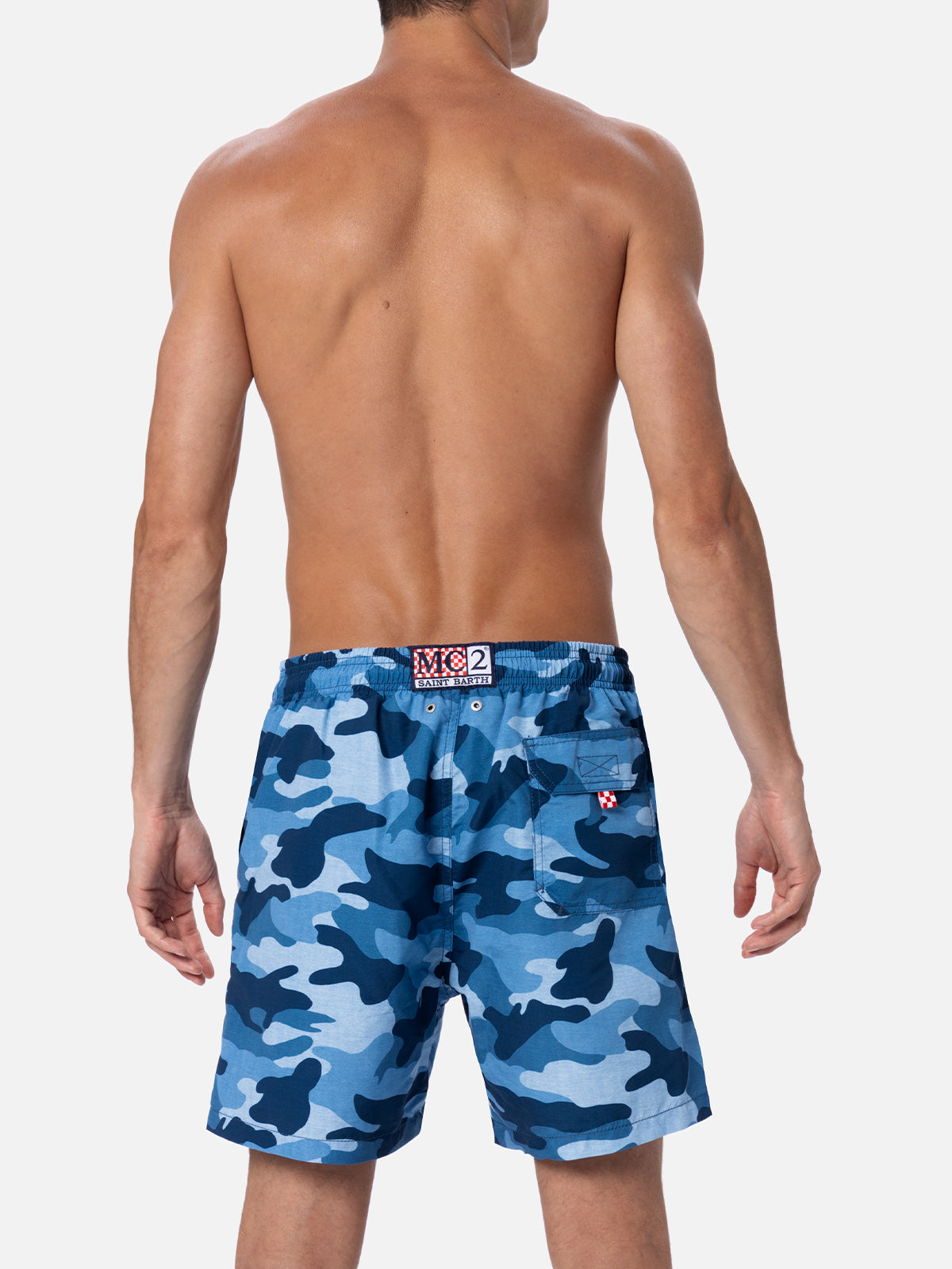 Costume mare Gustavia con stampa camouflage denim