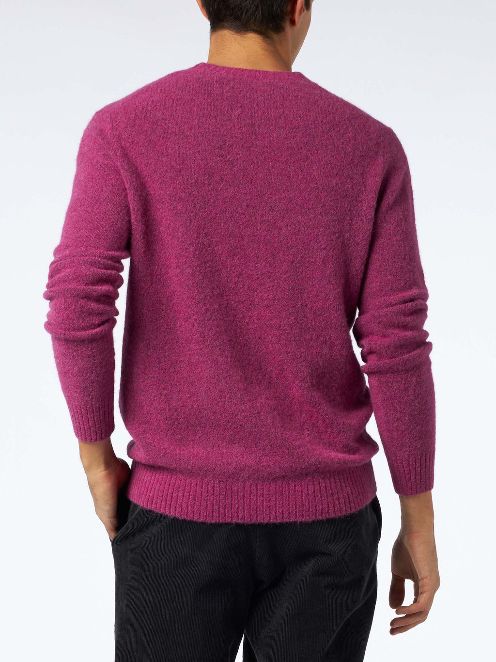 Maglia girocollo Heron fucsia con ricamo logo