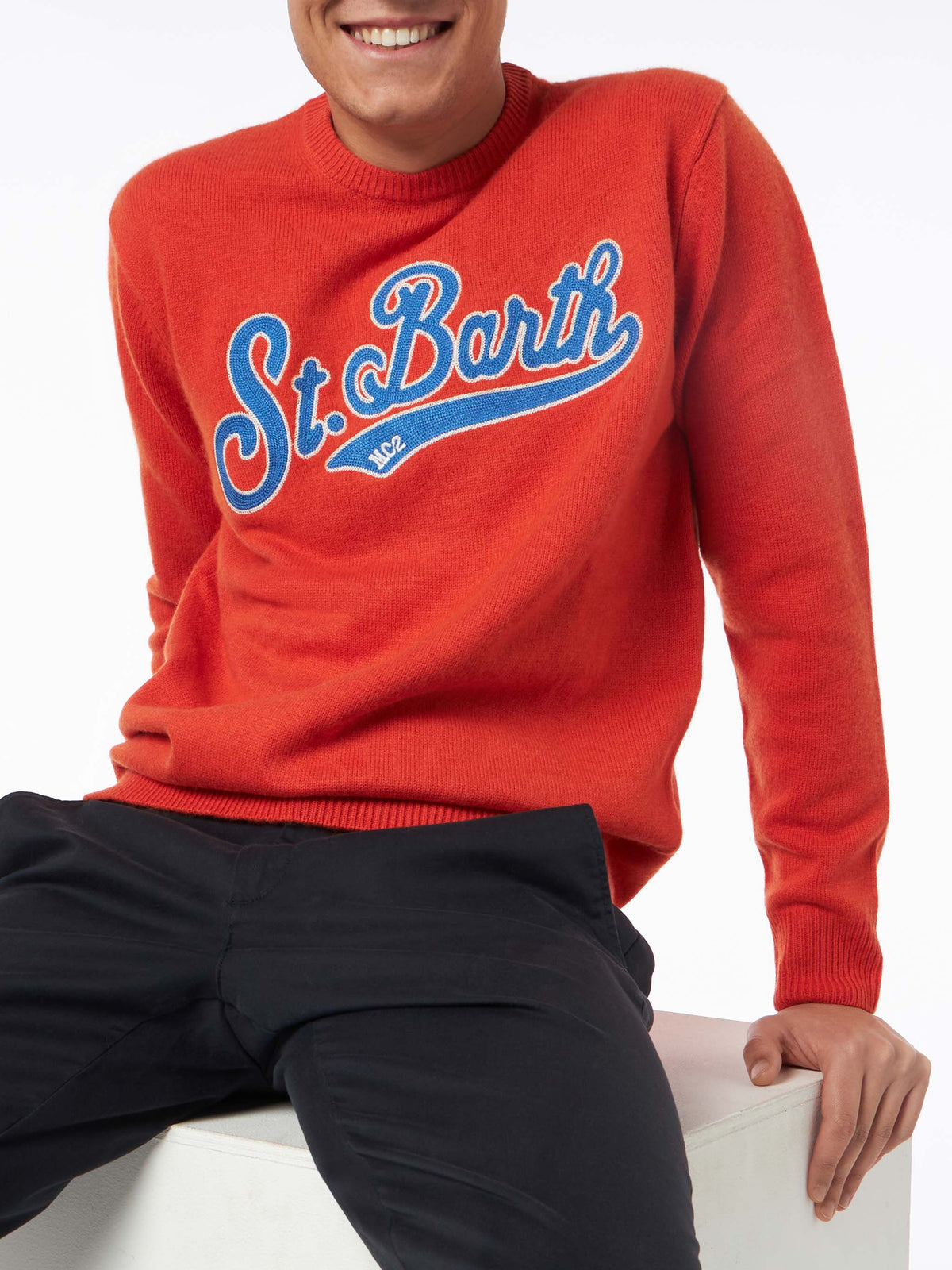 Maglia Heron arancione con ricamo logo