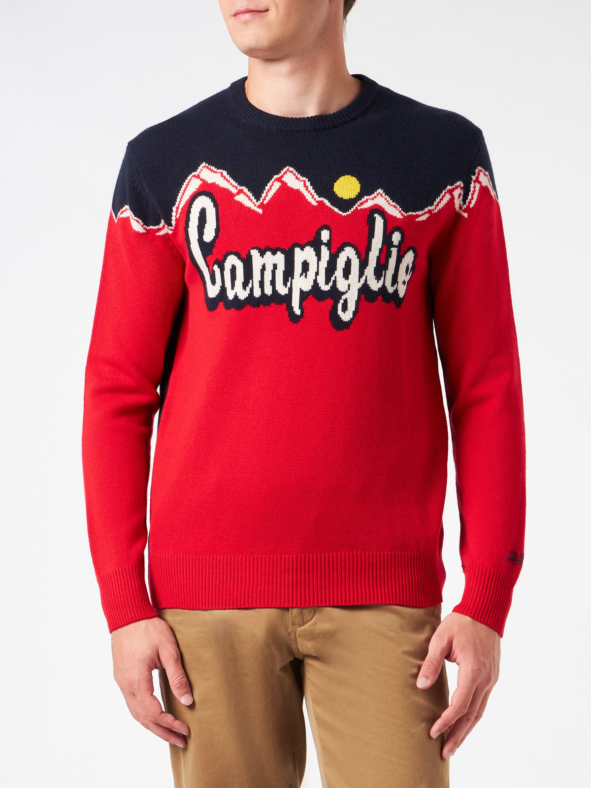 Maglia girocollo Heron con jacquard sole di Campiglio