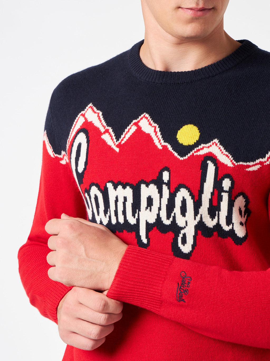 Maglia girocollo Heron con jacquard sole di Campiglio