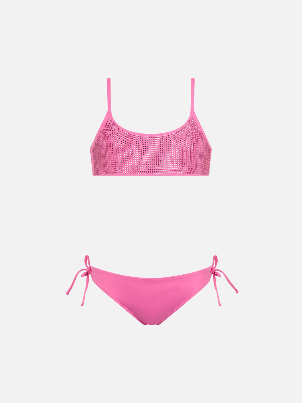 Bikini bralette Jaiden rosa con strass