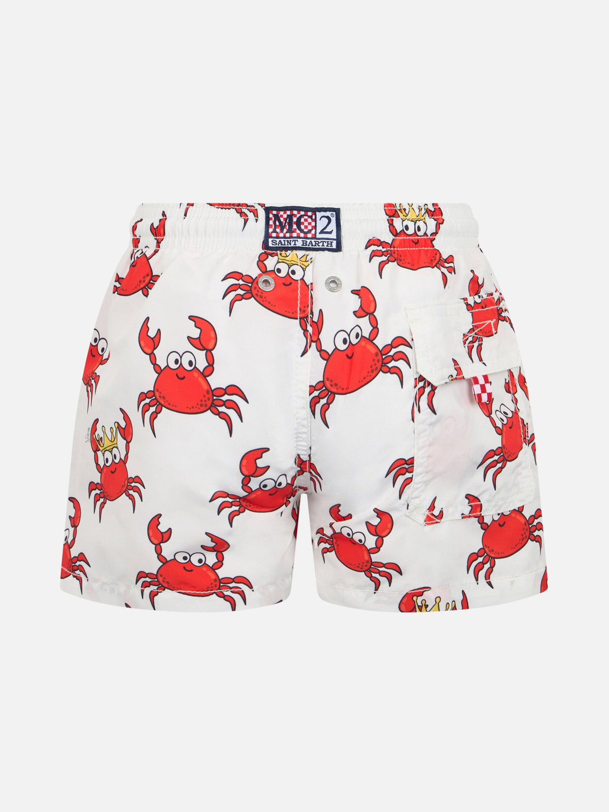 Costume mare Jean bianco con stampa king crab party