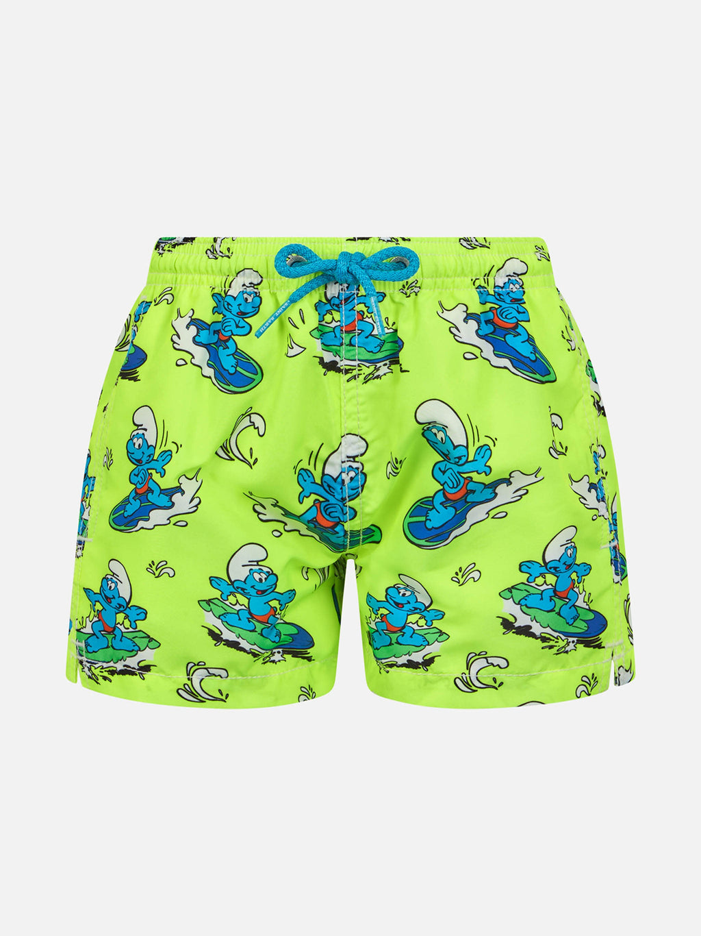 Costume mare Jean giallo fluo con stampa Puffi surf | Special Edition