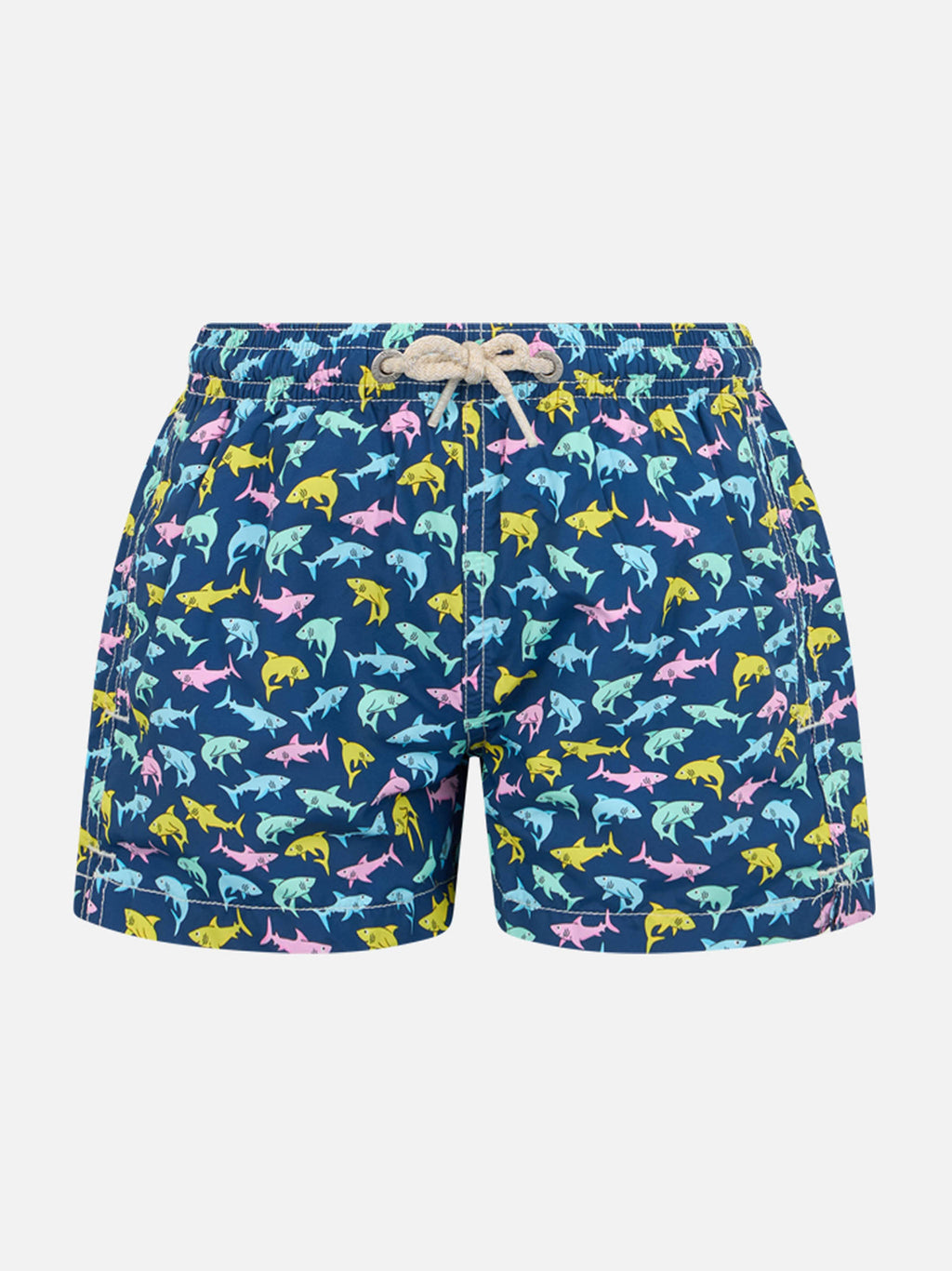 Costume mare Jean Lighting blu navy con stampa shark trouble