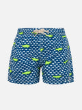 Costume mare Jean Lighting blu navy con stampa noci di cocco