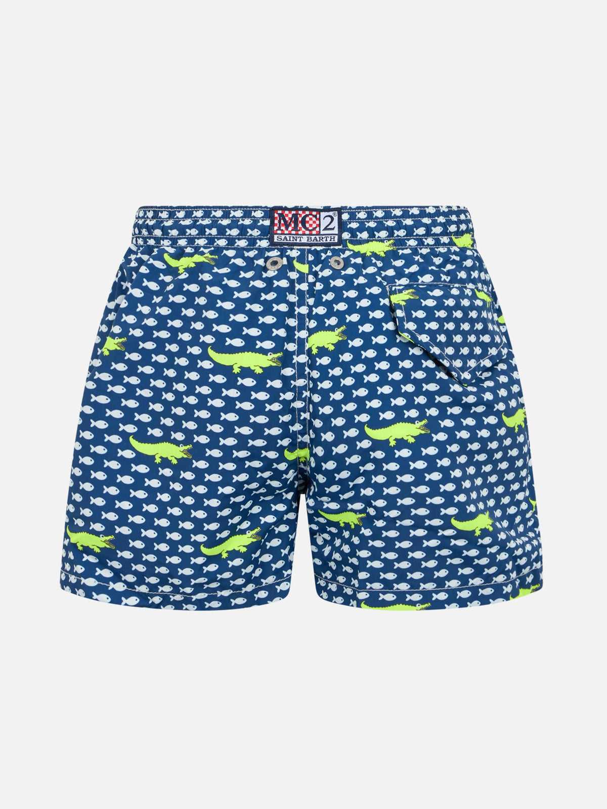 Costume mare Jean Lighting blu navy con stampa noci di cocco
