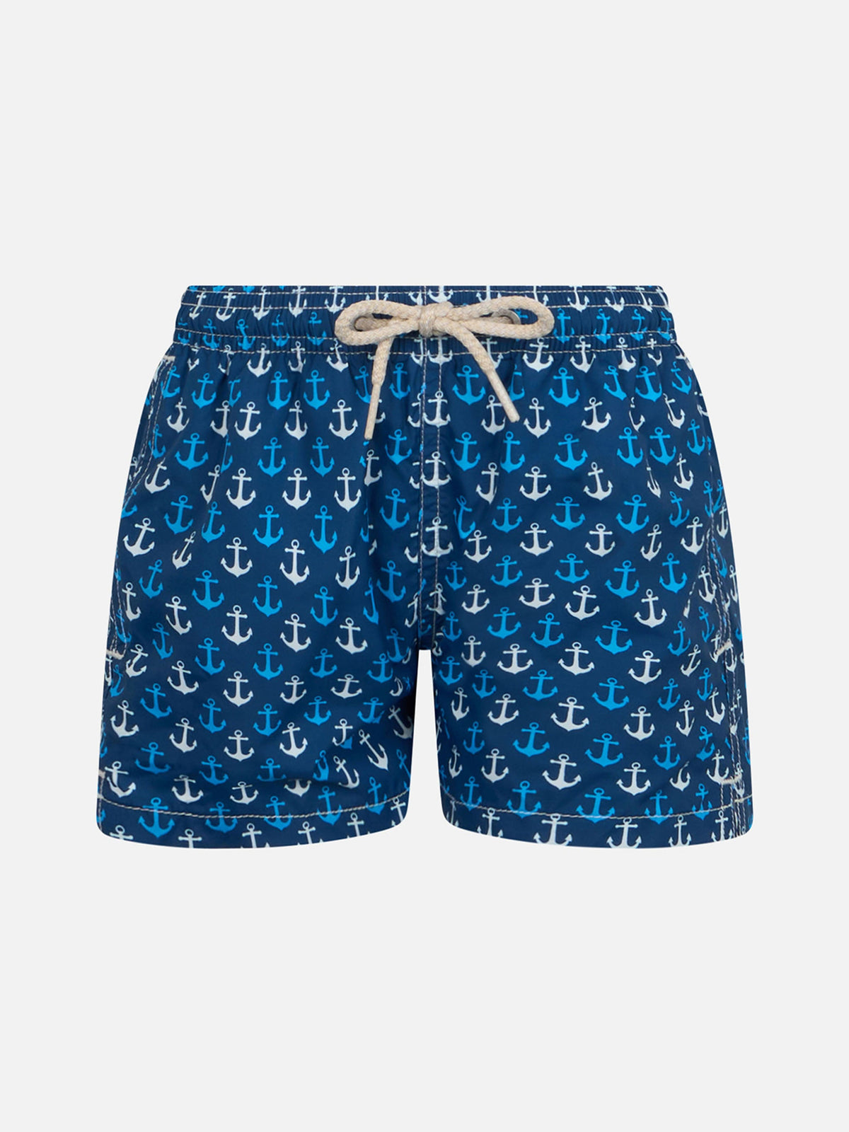 Costume mare Jean Lighting blu navy con stampa ancore