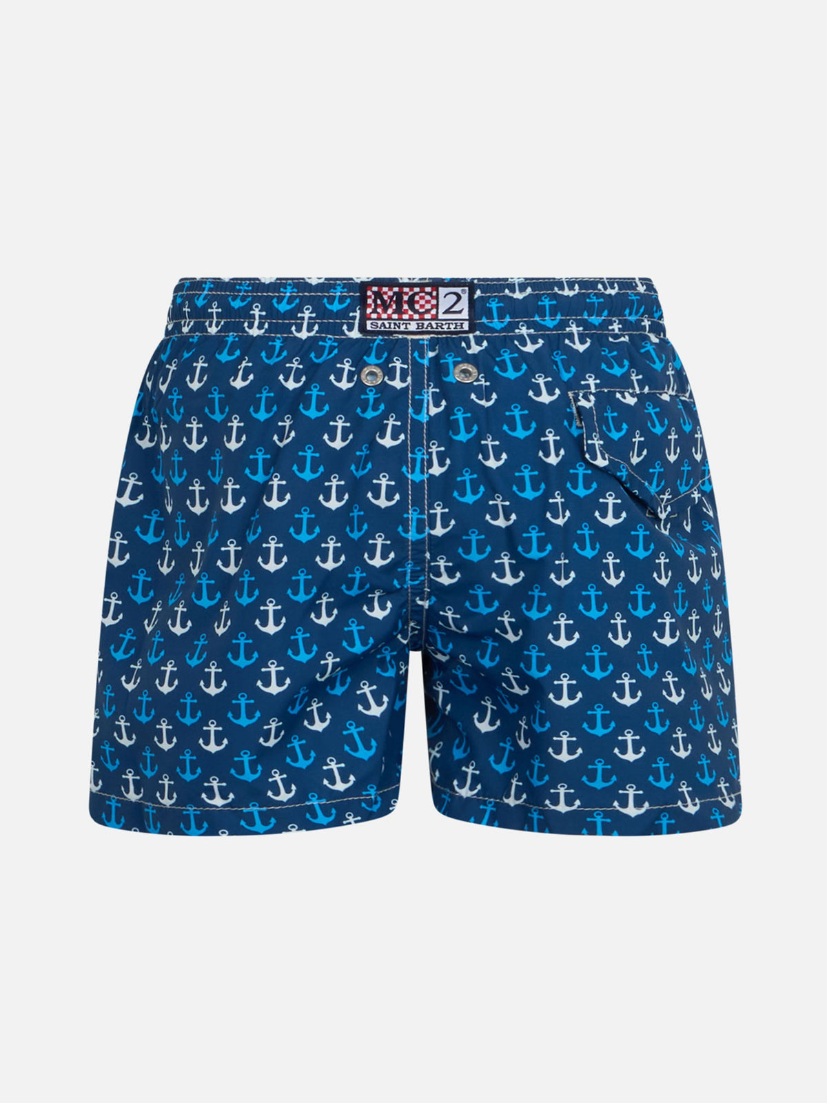 Costume mare Jean Lighting blu navy con stampa ancore