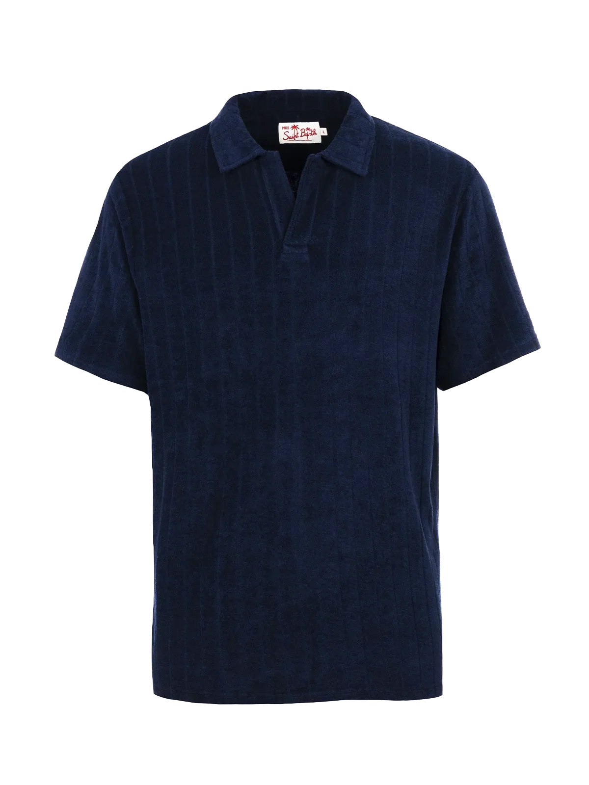 Polo Jeremy blu navy in spugna con righe in rilievo product image 5
