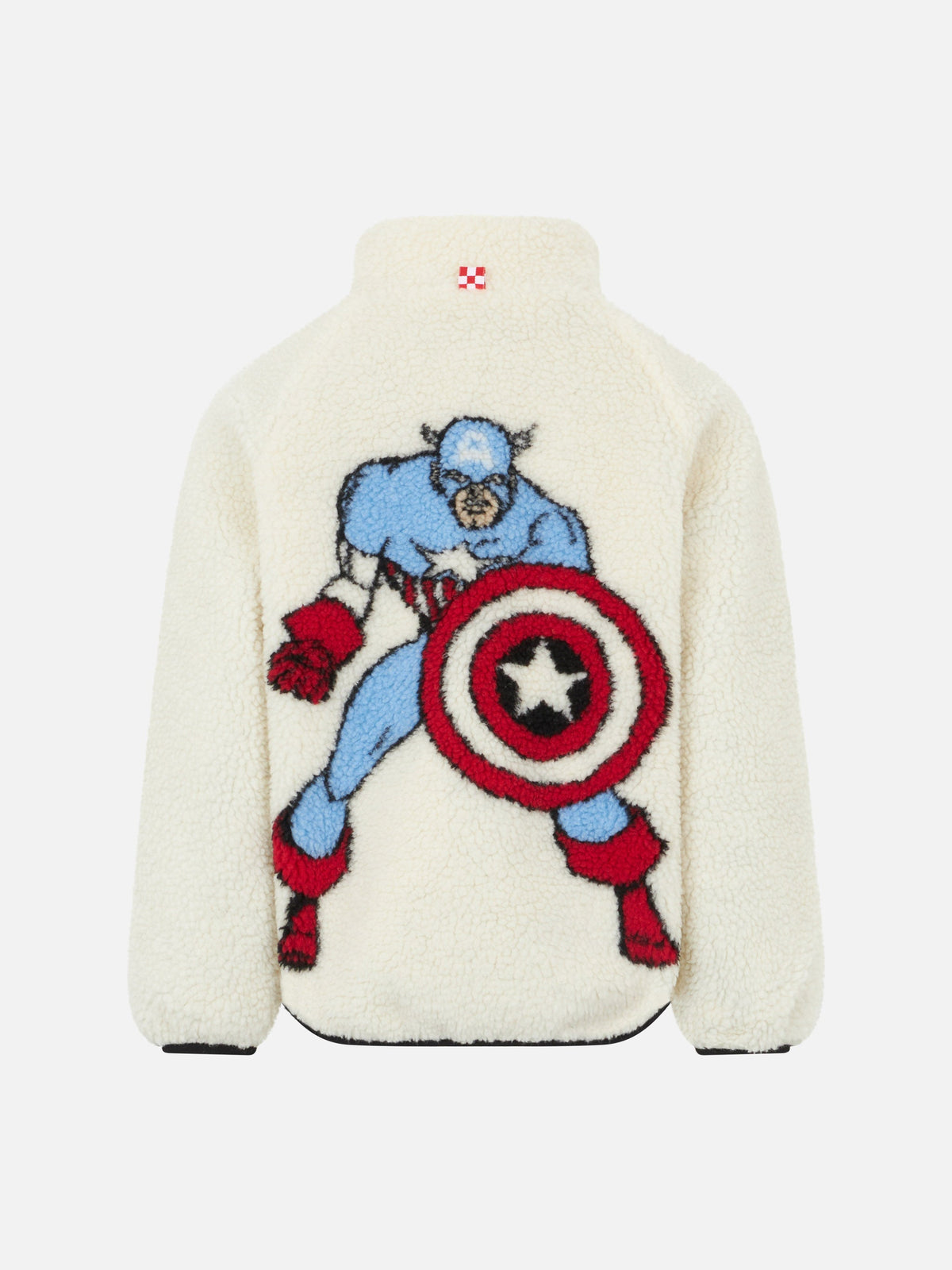 Giacca Keystone Jr bianca in sherpa con stampa Captain product image 1