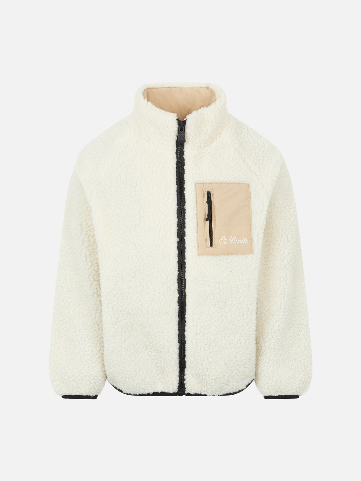 Giacca Keystone Jr bianca in sherpa con stampa Captain product image 2