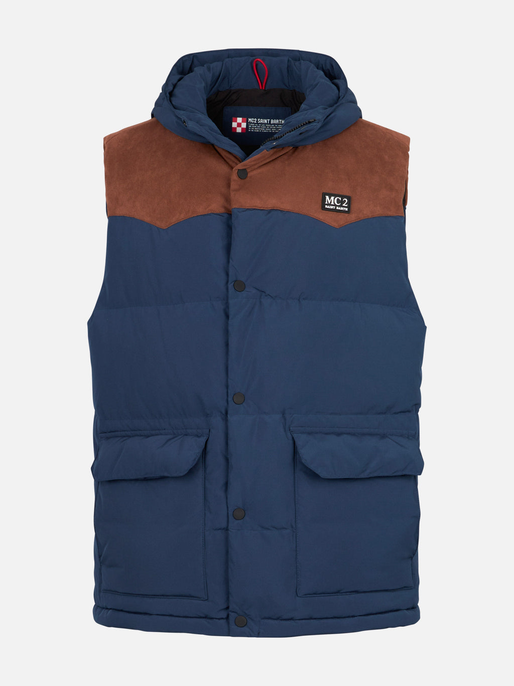 Gilet Klosters blu con cappuccio