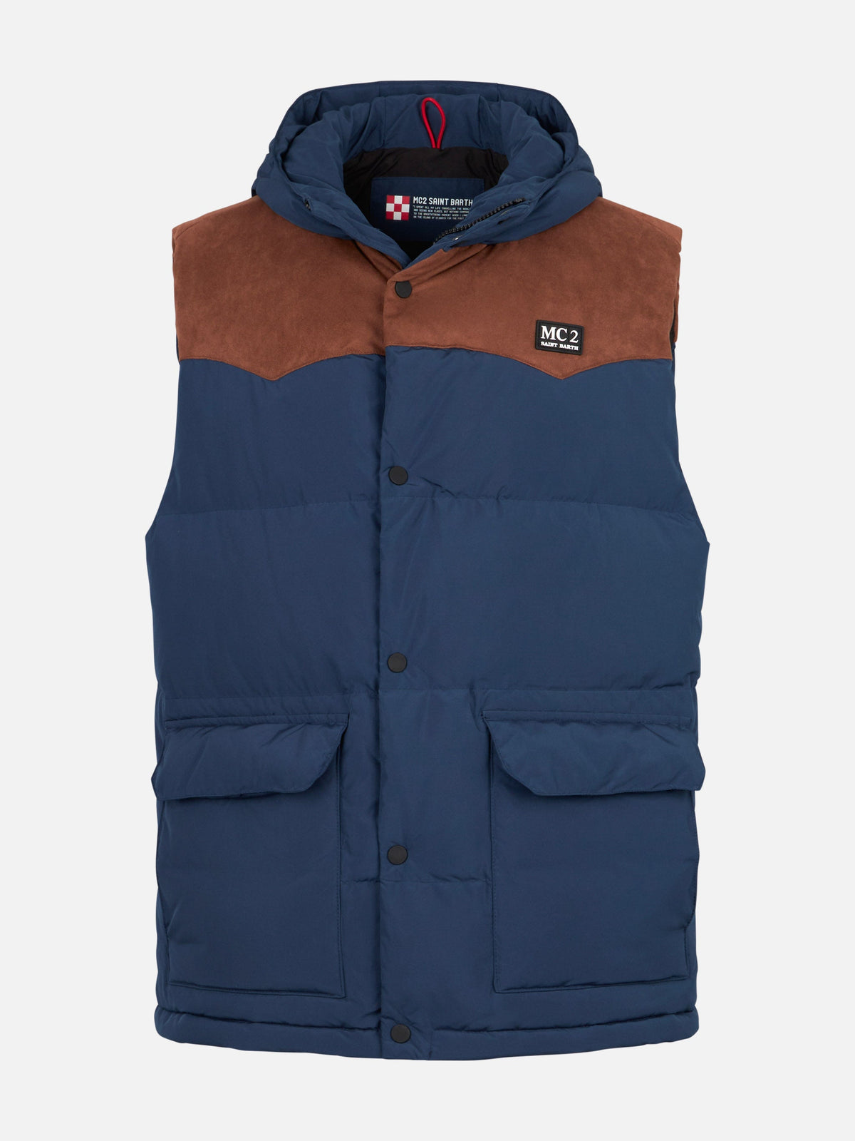 Gilet Klosters blu con cappuccio