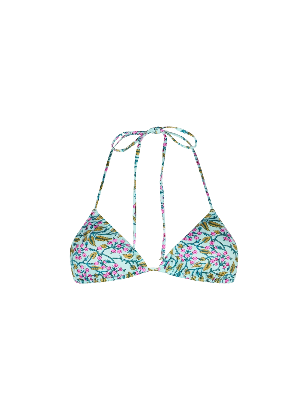 Top bikini a triangolo Leah con stampa floreale Delhi