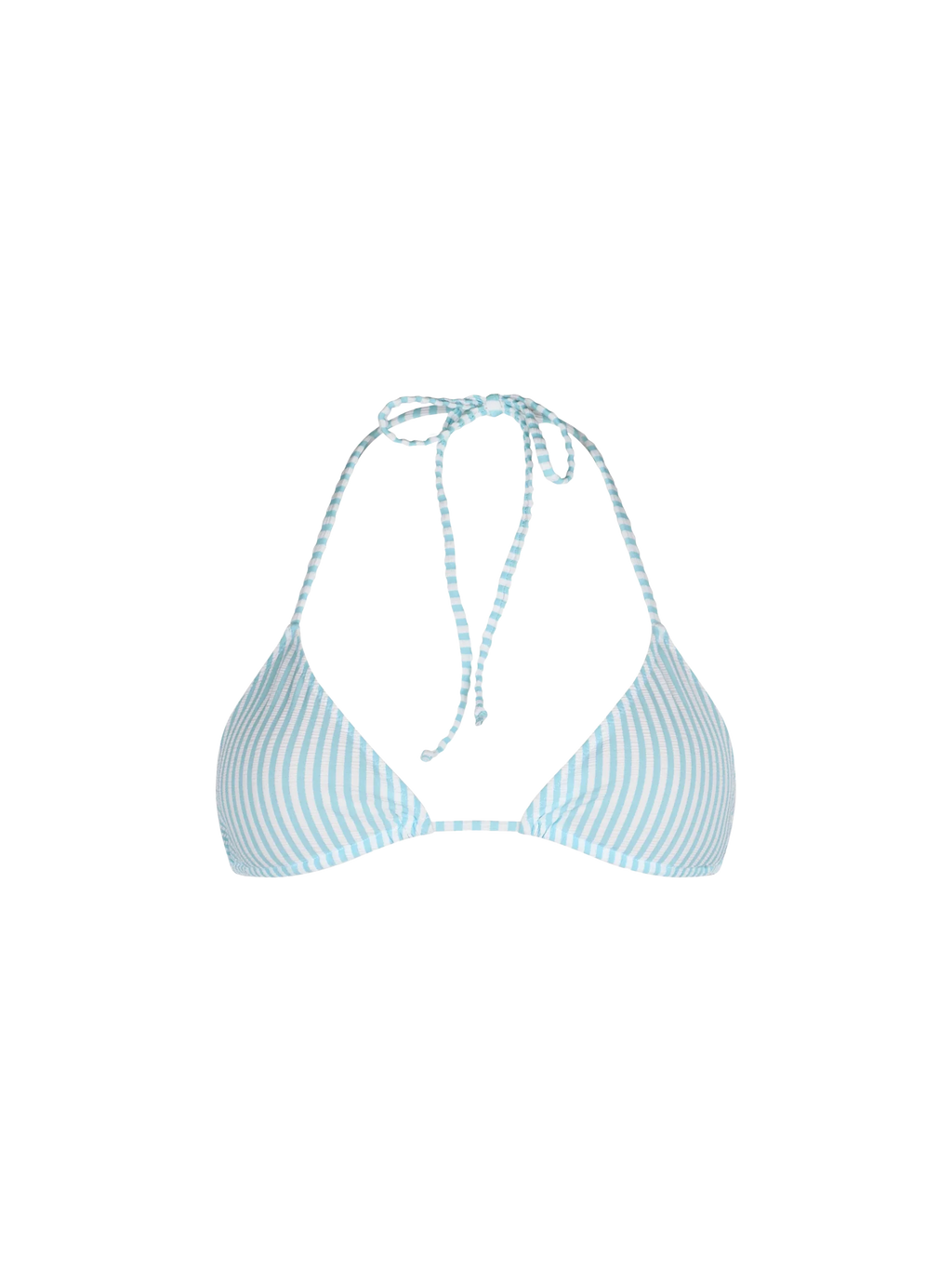 Top bikini a triangolo Leah in seersucker a righe