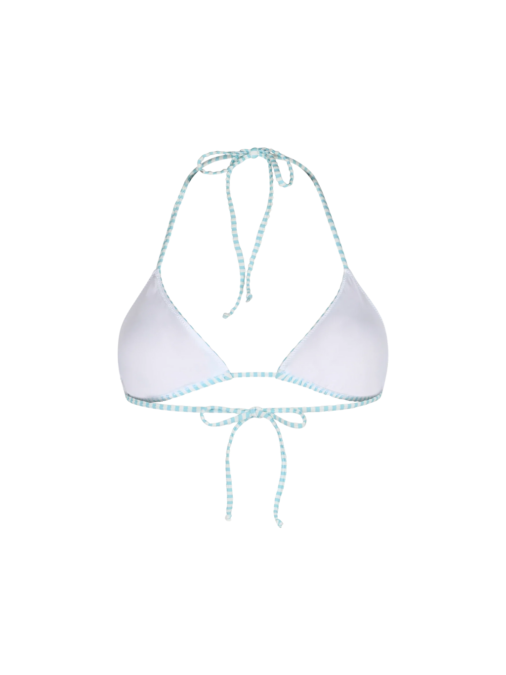 Top bikini a triangolo Leah in seersucker a righe