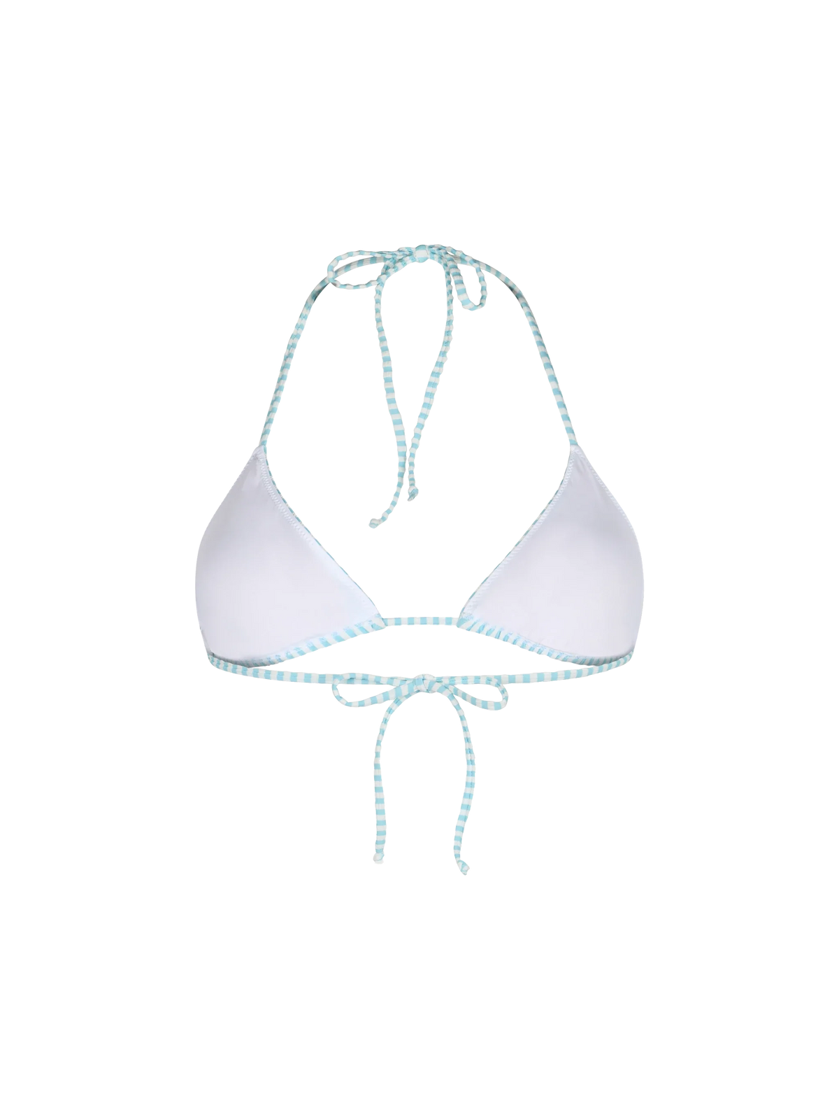Top bikini a triangolo Leah in seersucker a righe