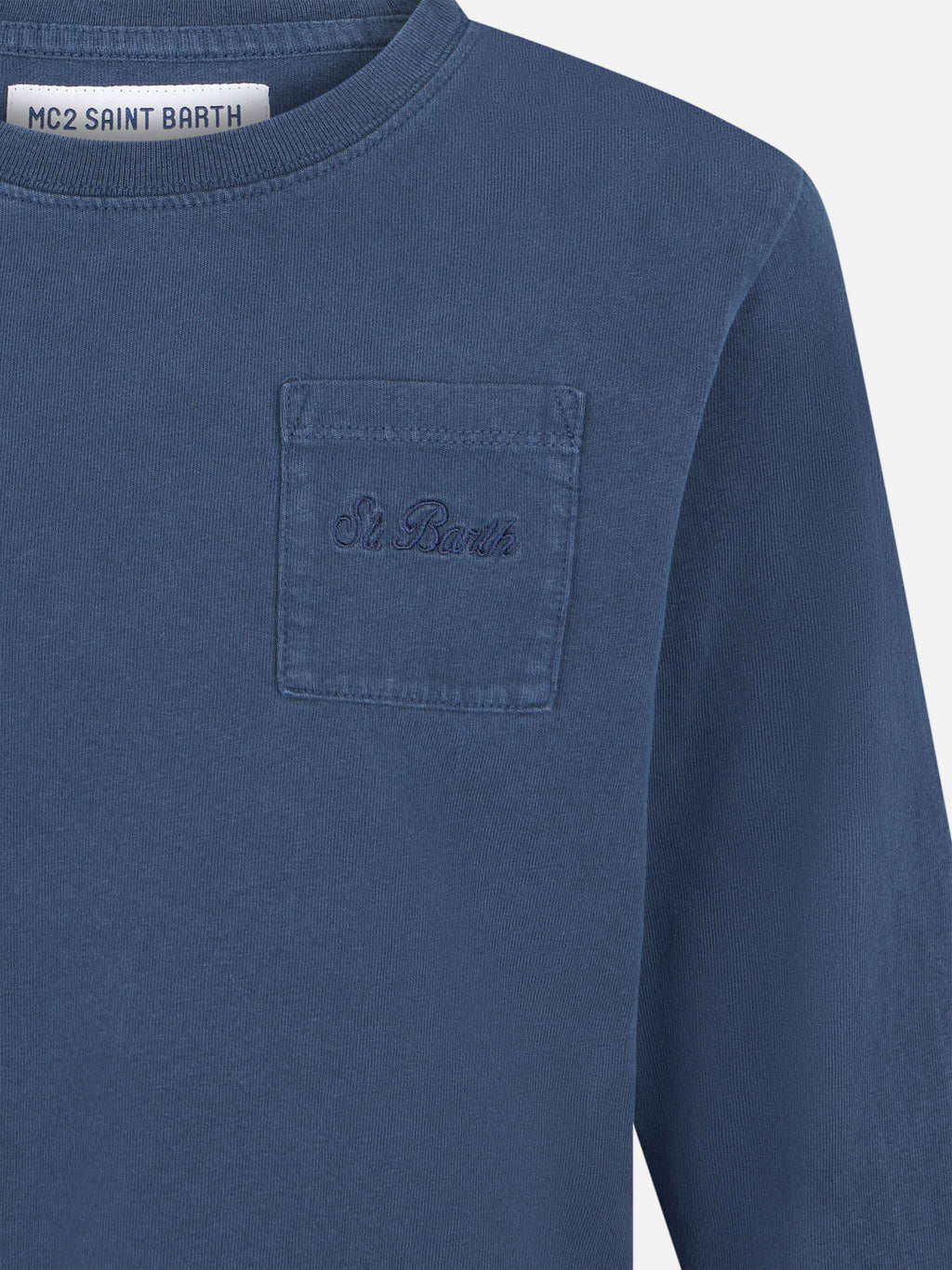 T-shirt Luton Jr blu a maniche lunghe con ricamo logo product image 3