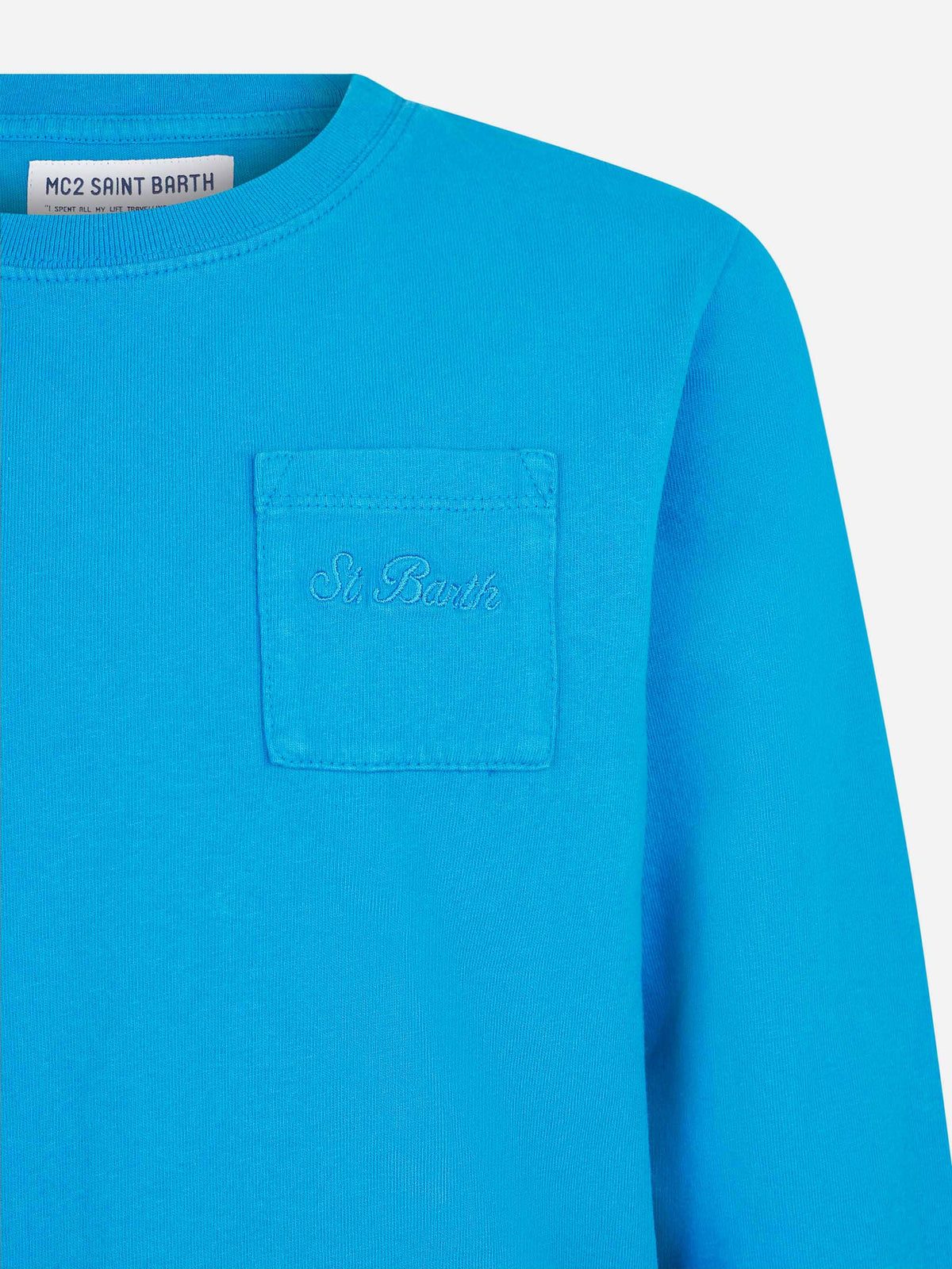 T-shirt Luton Jr bluette a maniche lunghe con ricamo logo product image 4