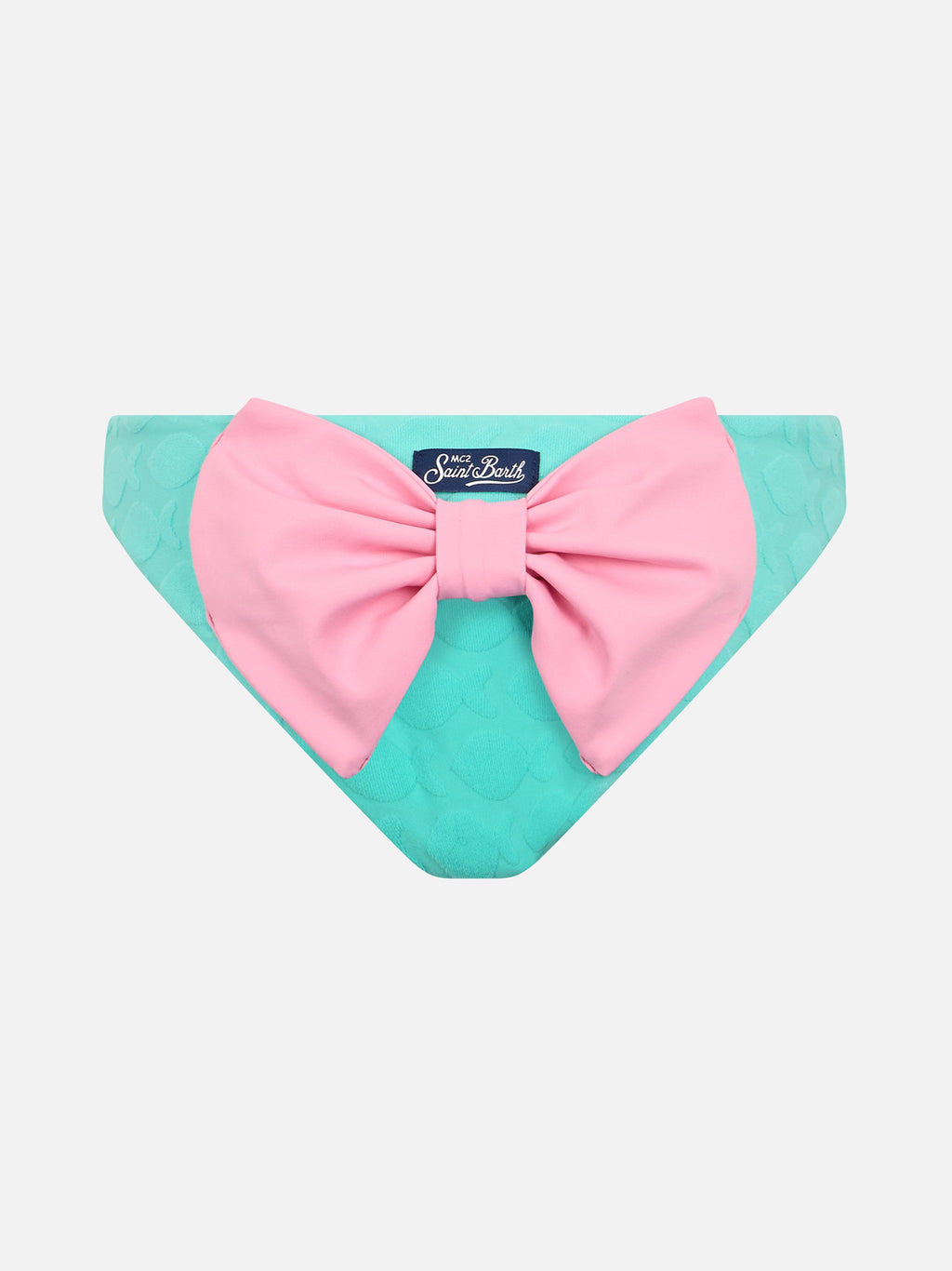 Slip mare Madame verde acqua con motivo pesci in rilievo