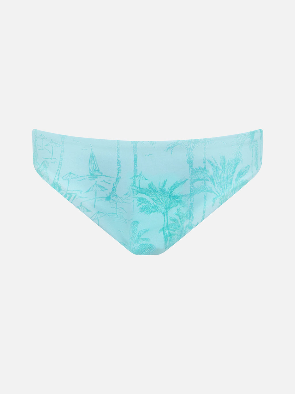 Slip mare Madame verde acqua con stampa toile de Jouy