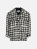 Overshirt Marceline Jr bianco e nero pied de poule