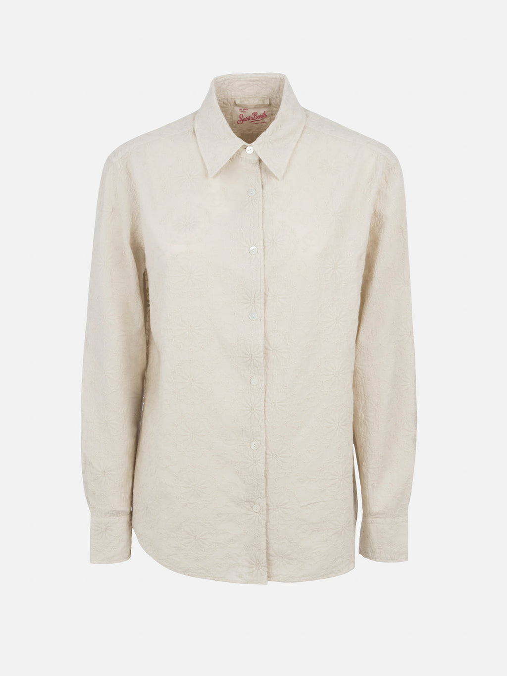 Camicia Meredith bianco panna in lino con ricamo sangallo product image 4