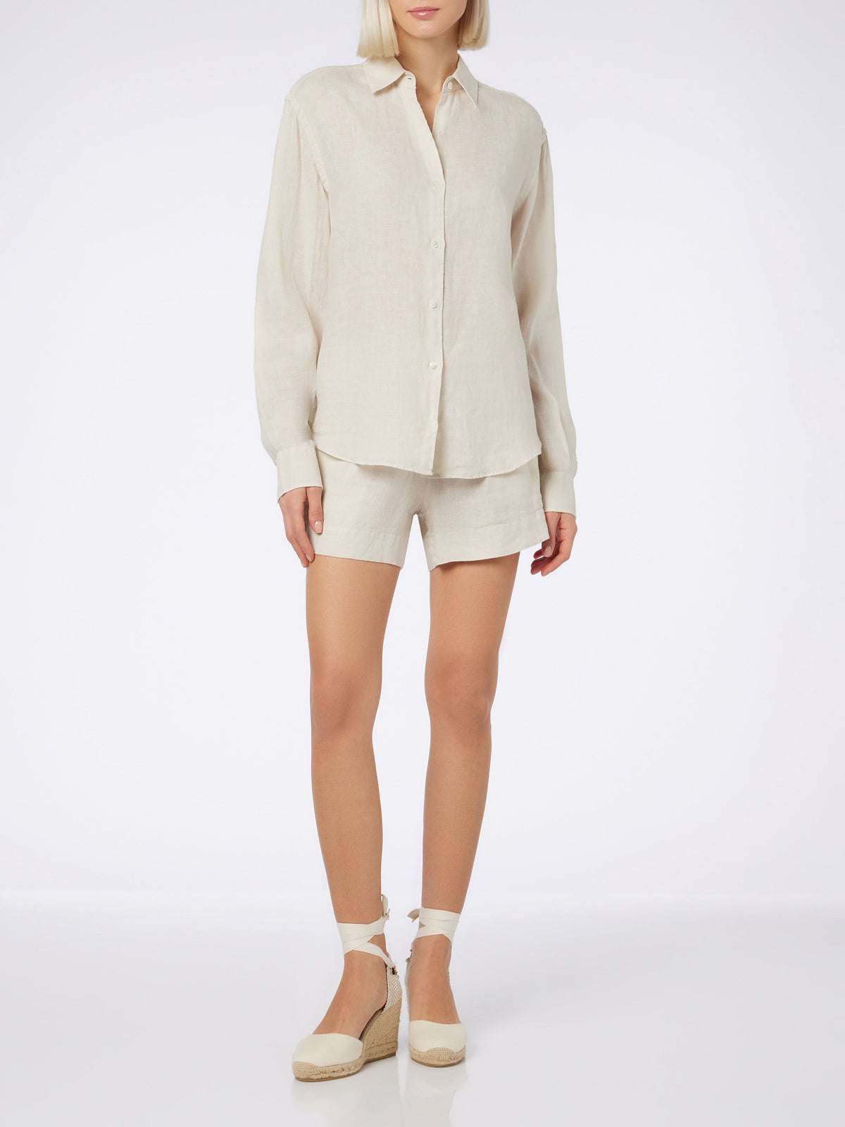Camicia Meredith bianco panna in lino product image 6