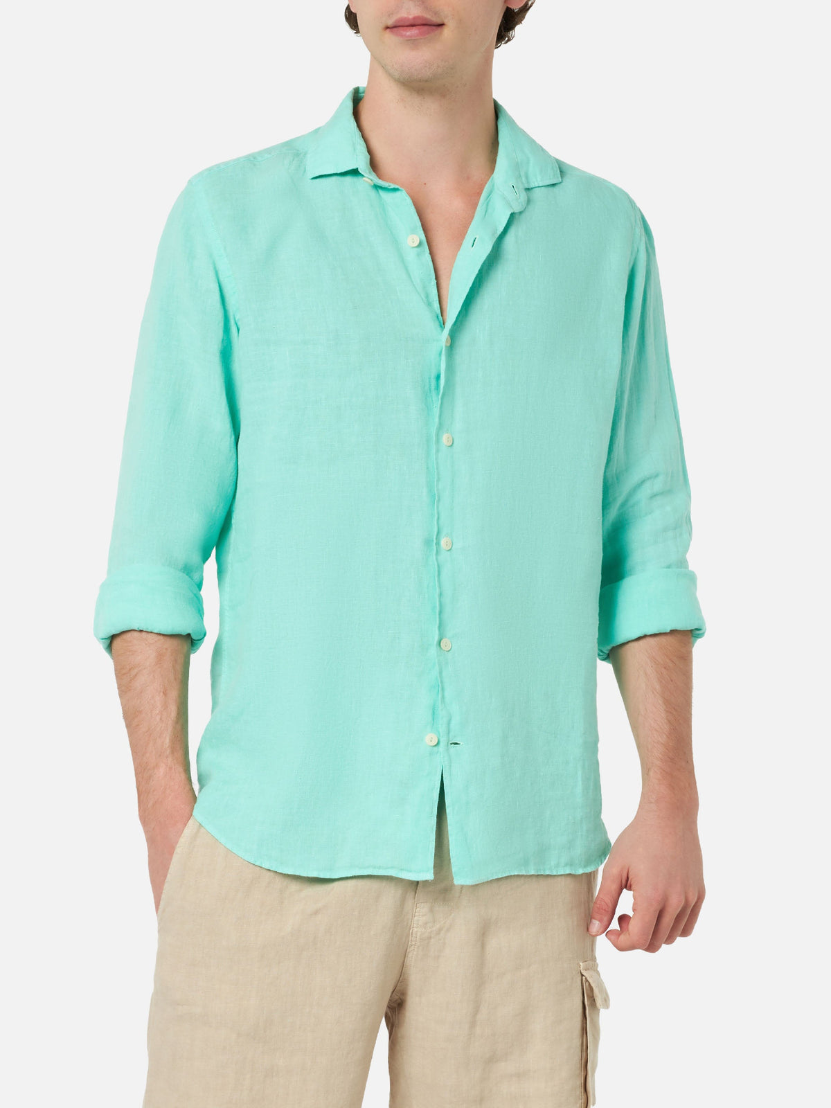 Camicia Pamplona verde menta in lino product image 1