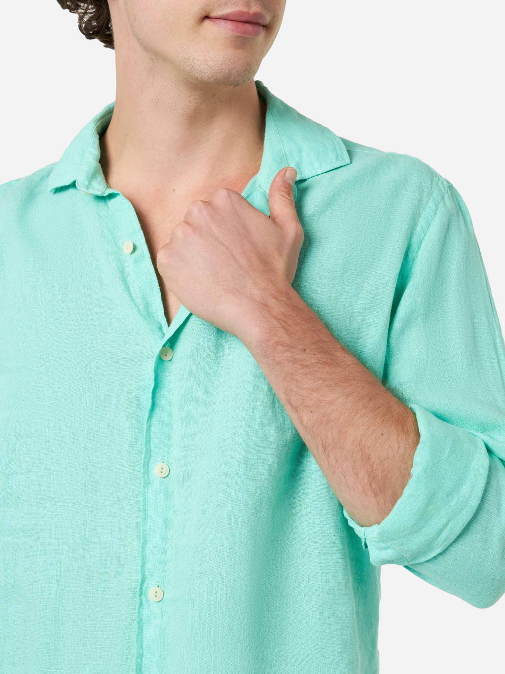 Camicia Pamplona verde menta in lino product image 3