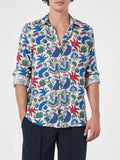 Camicia Pamplona bianco panna in lino con stampa floreale product image 1
