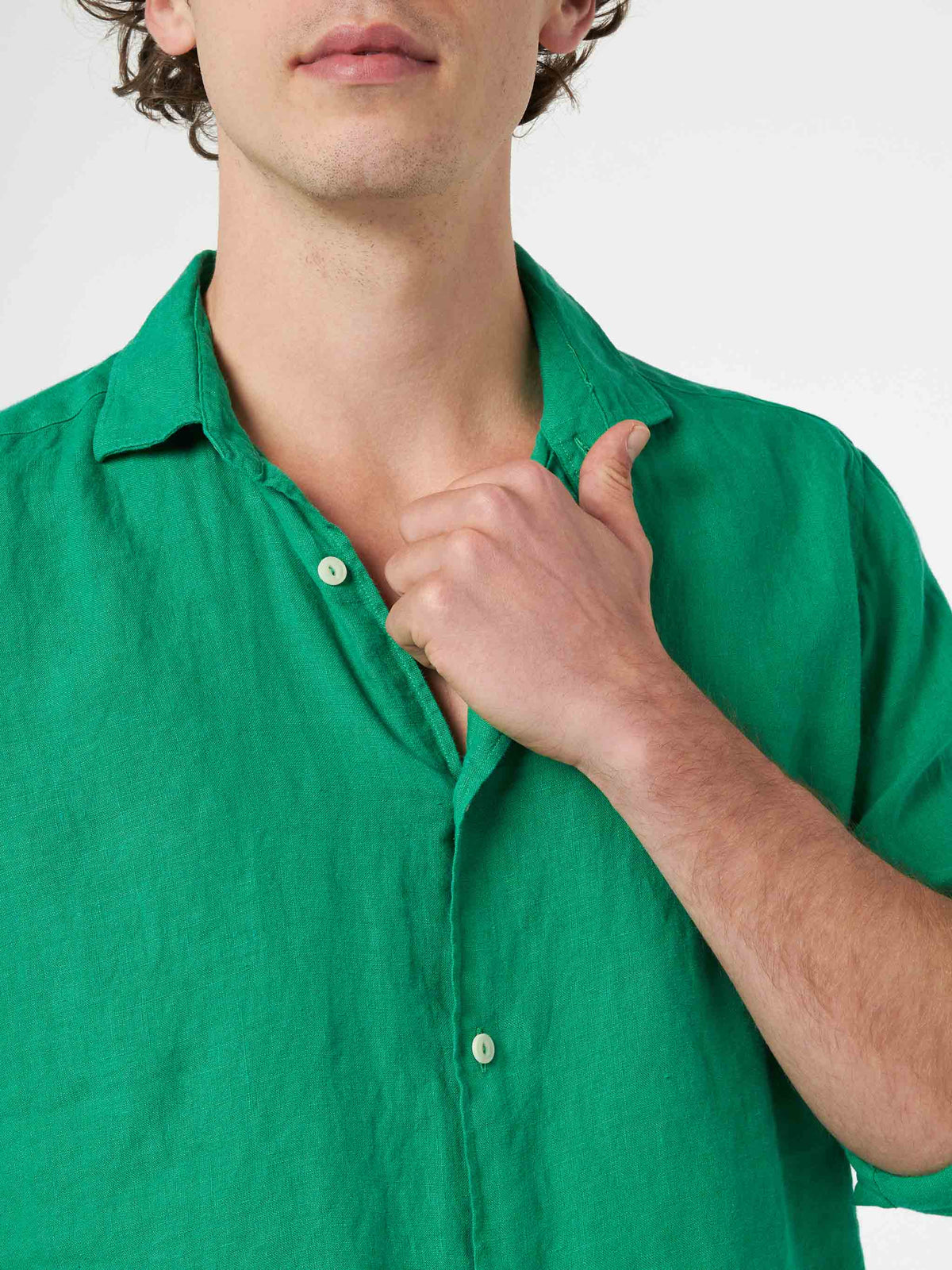 Camicia Pamplona verde in lino product image 3