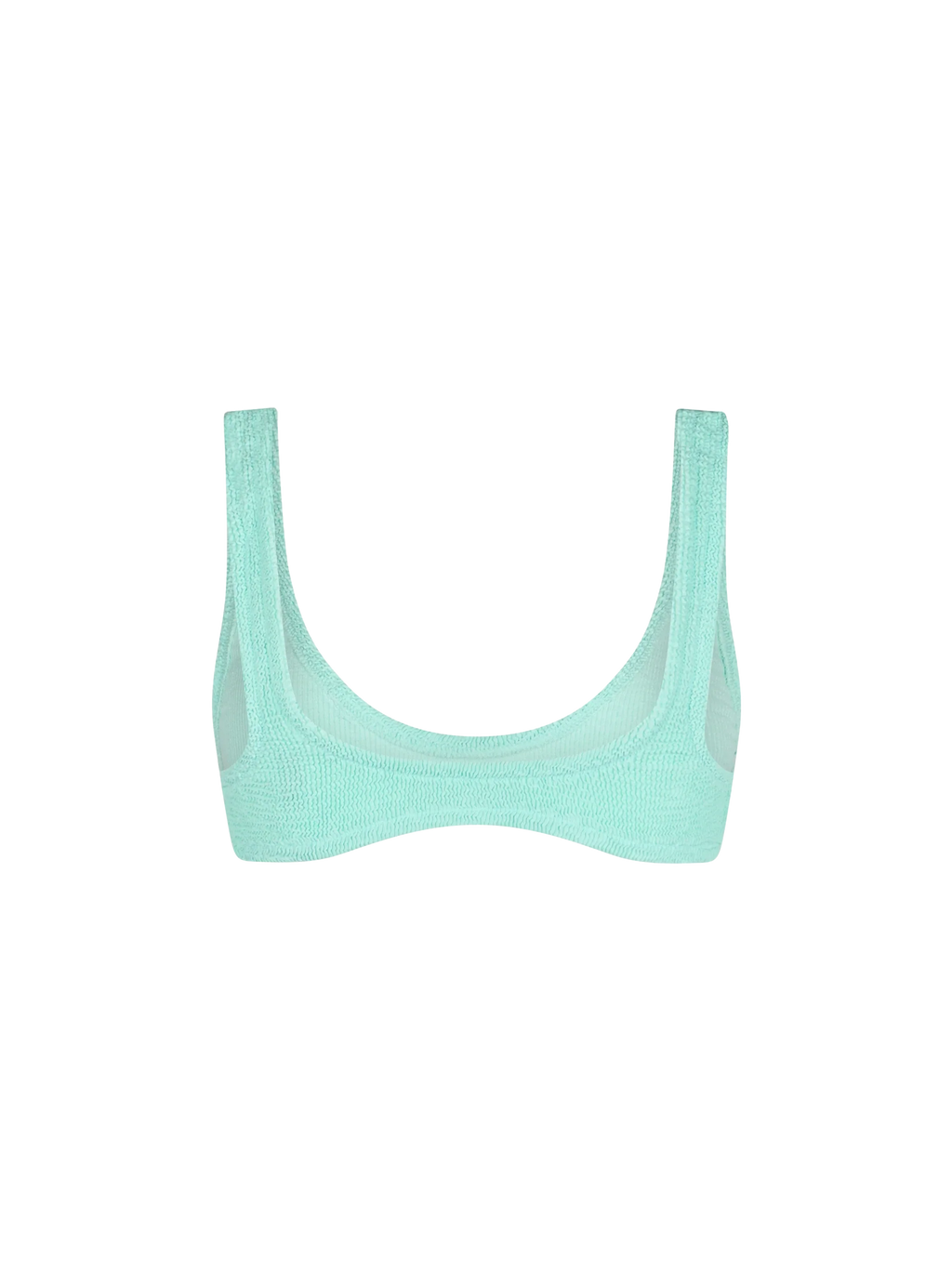 Top bikini bralette Pamy verde salvia in tessuto crinkle