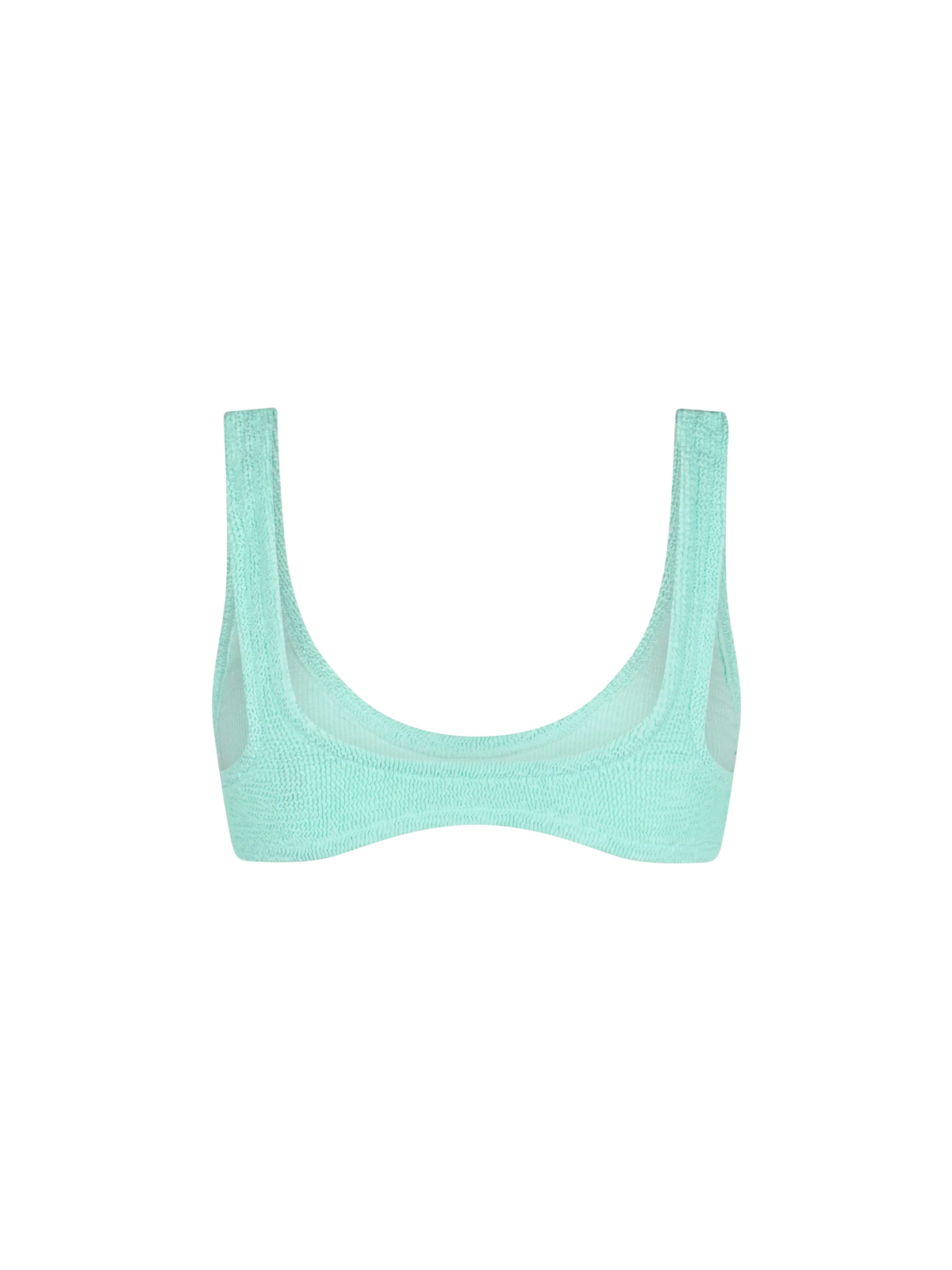 Top bikini bralette Pamy verde salvia in tessuto crinkle