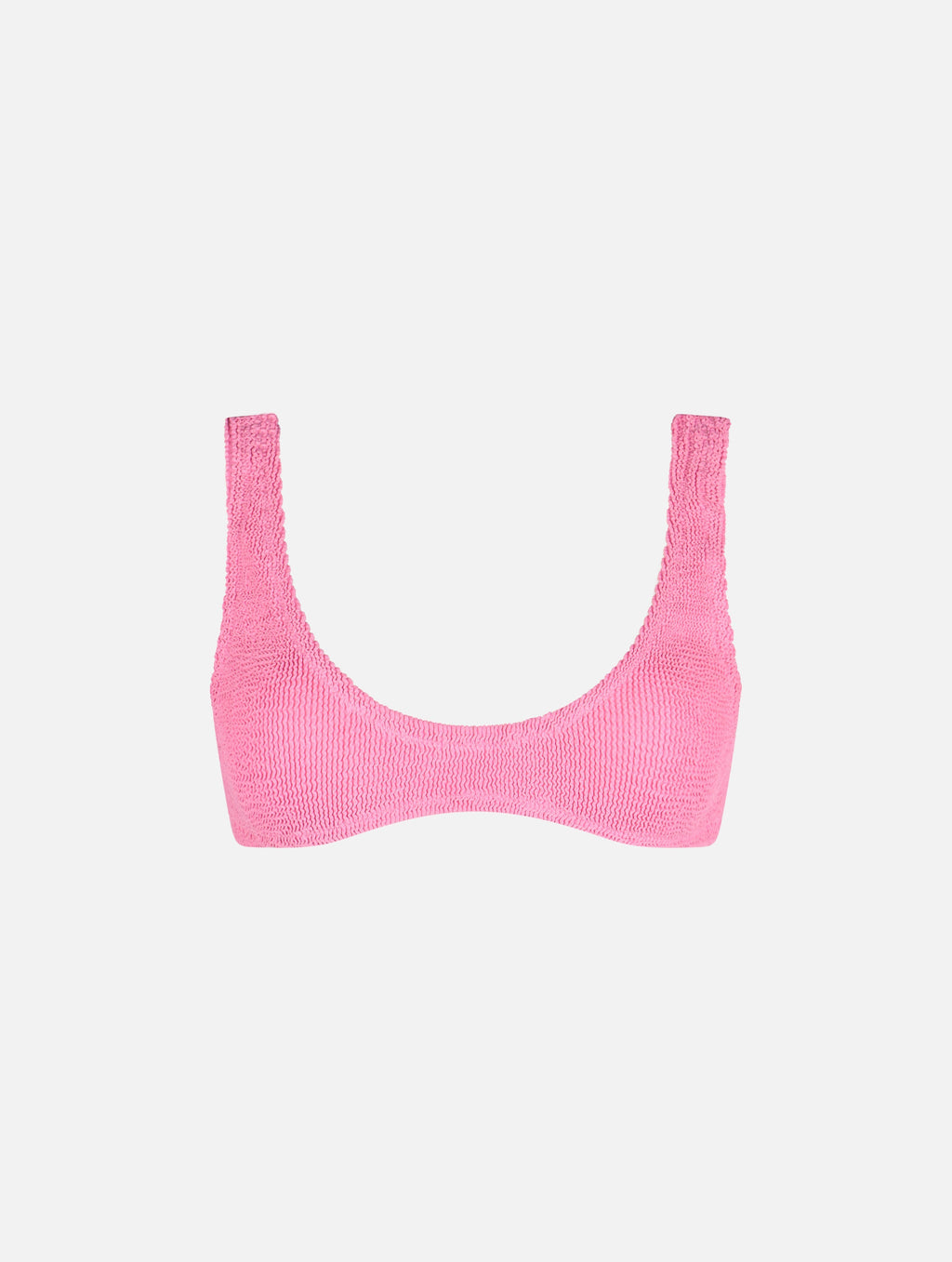 Top bikini bralette Pamy rosa in tessuto crinkle