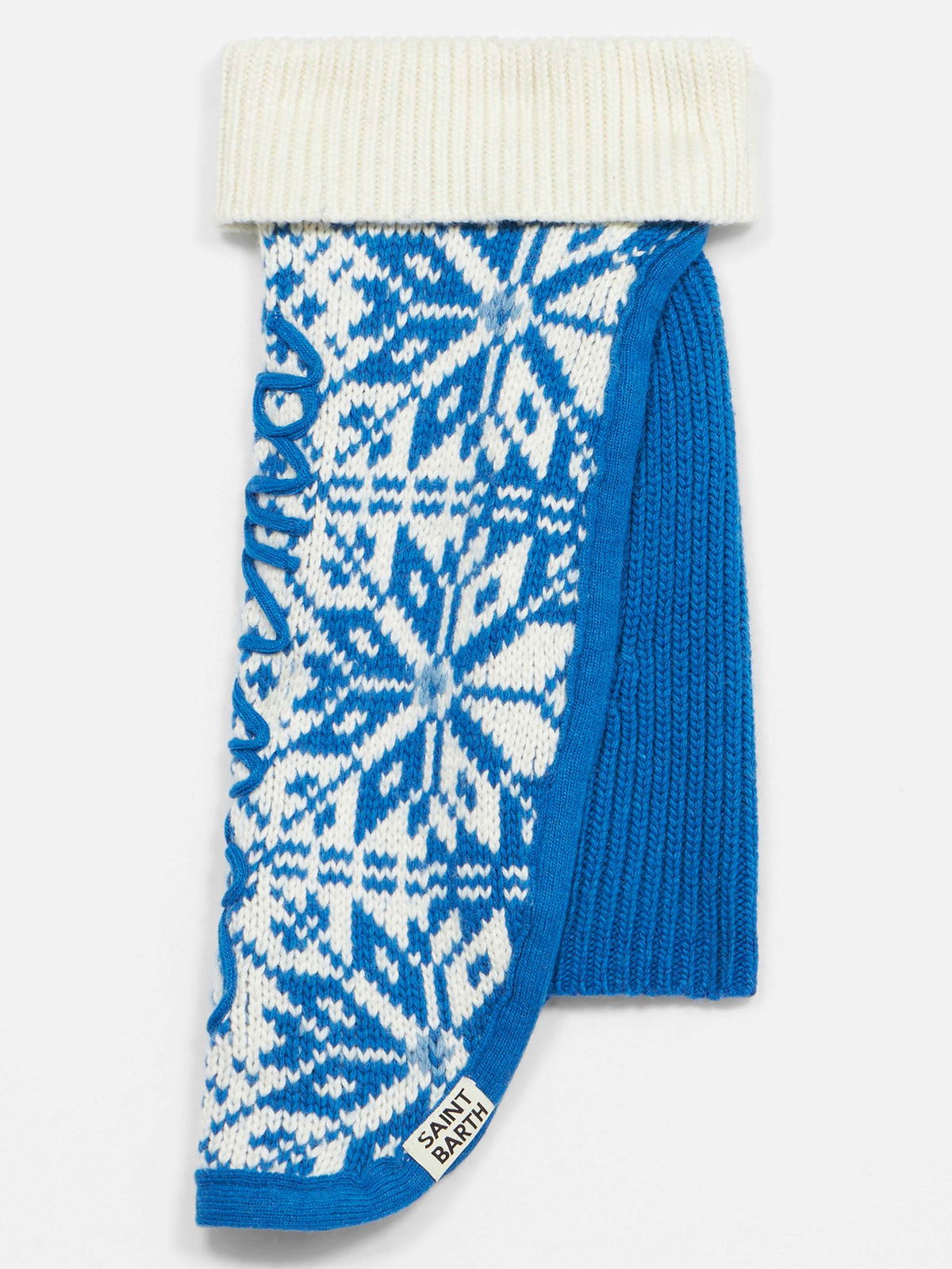 Maglione per cani Pulldoger bianco e bluette con ricamo Courma
