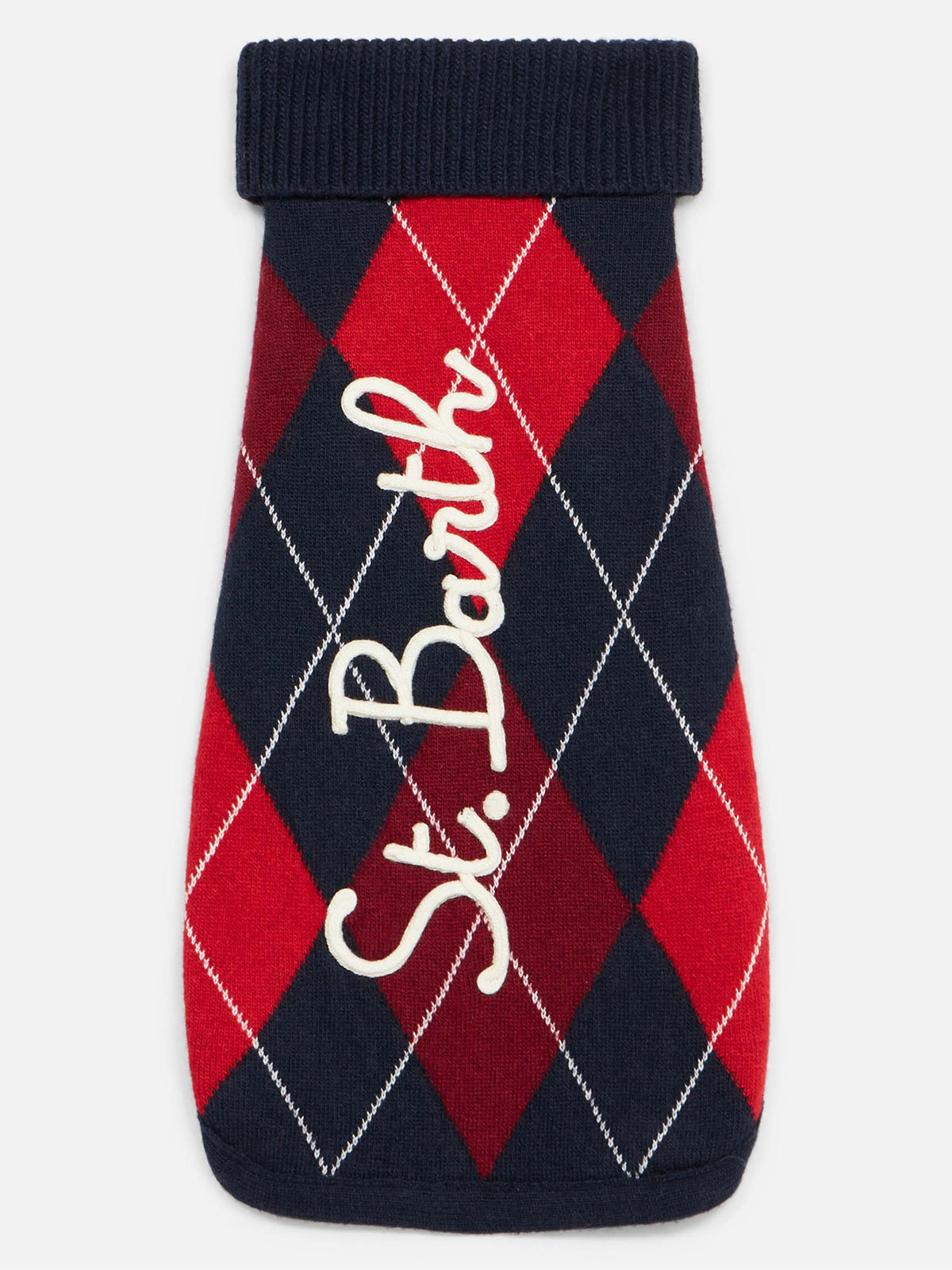 Maglione per cani Pulldoger con motivo argyle e ricamo logo