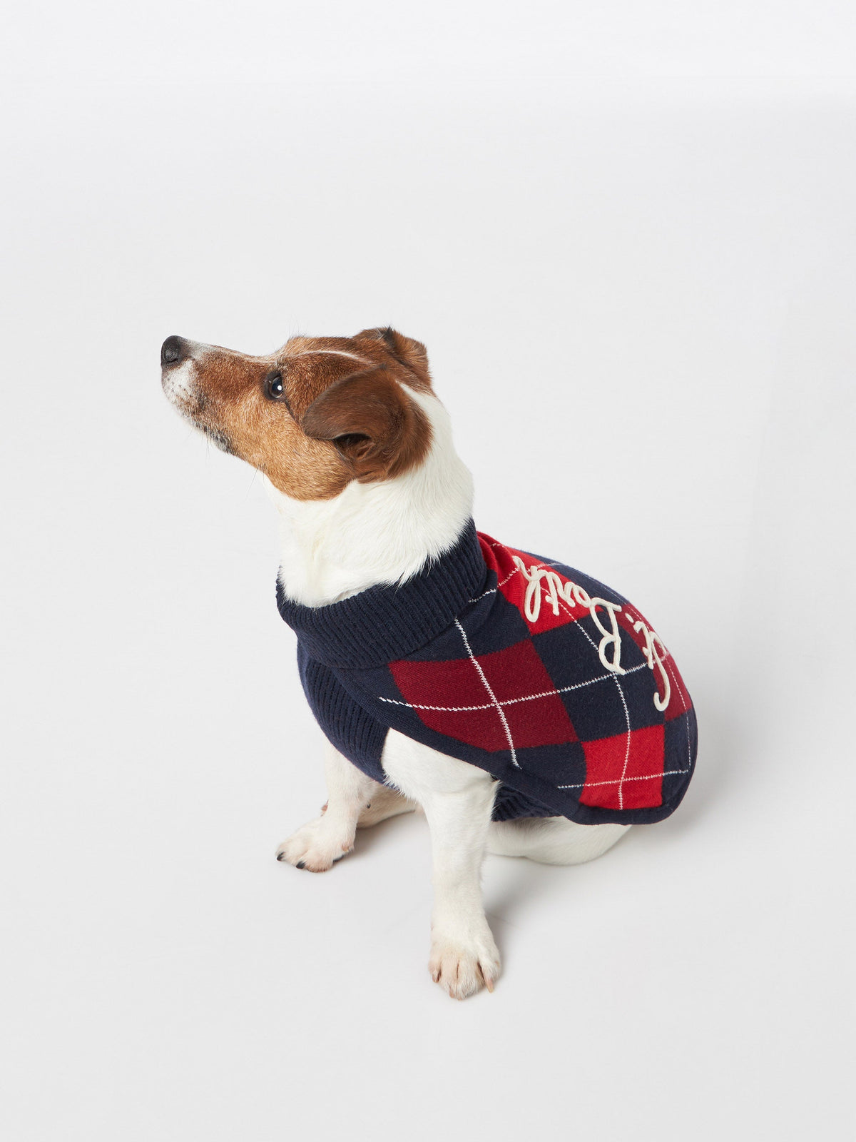 Maglione per cani Pulldoger con motivo argyle e ricamo logo
