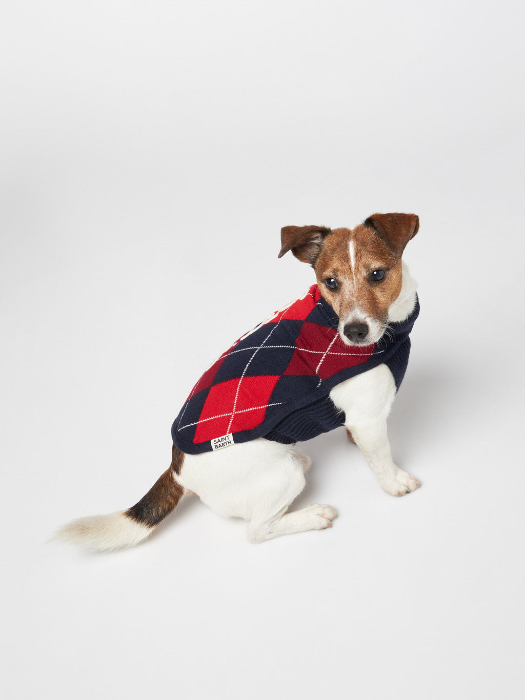 Maglione per cani Pulldoger con motivo argyle e ricamo logo