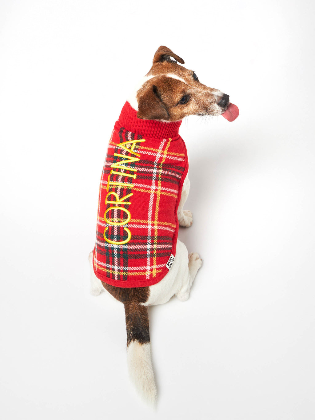 Maglione per cani Pulldoger tartan con ricamo Cortina