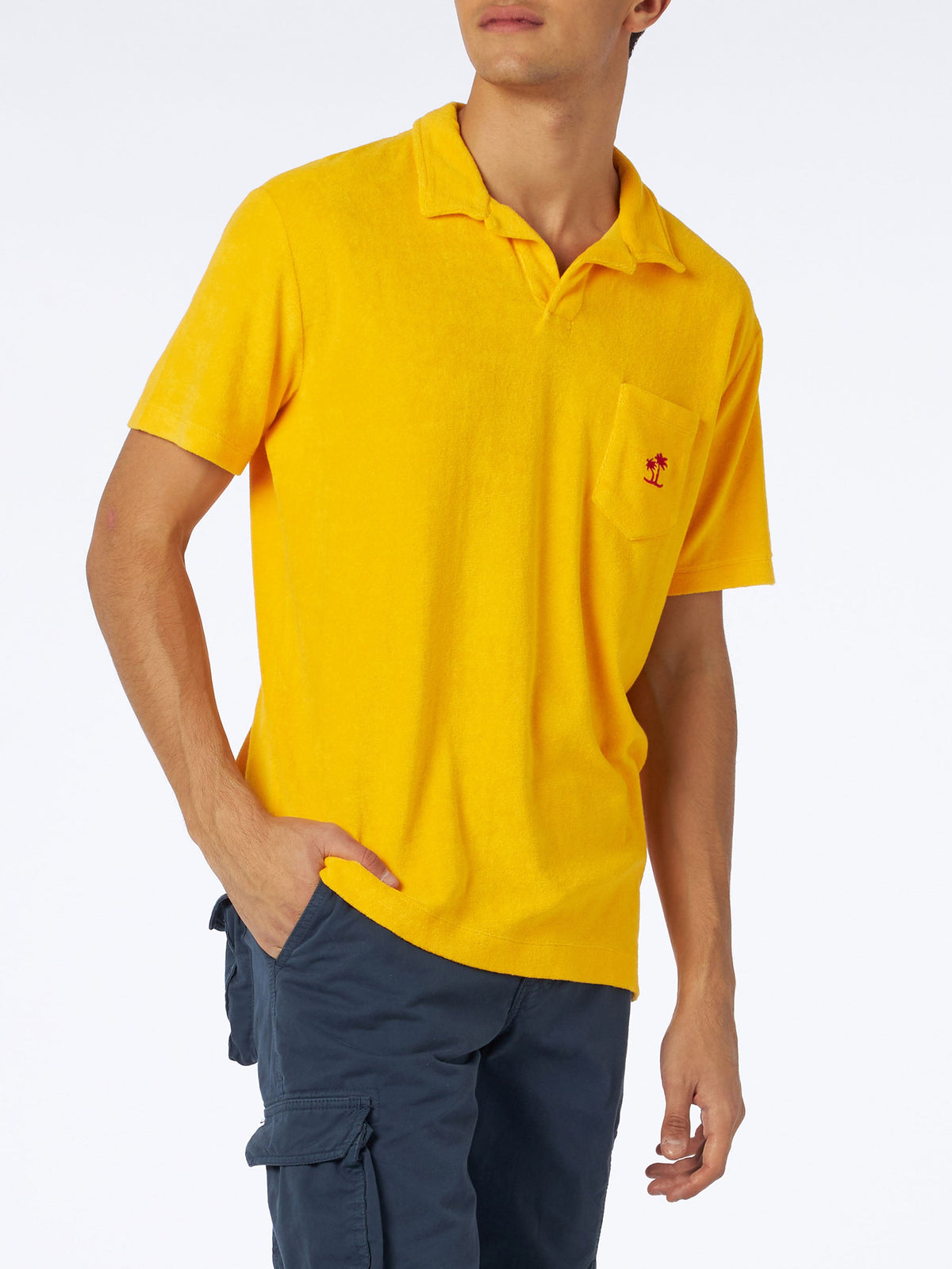 Polo Powel gialla in spugna con ricamo logo product image 1