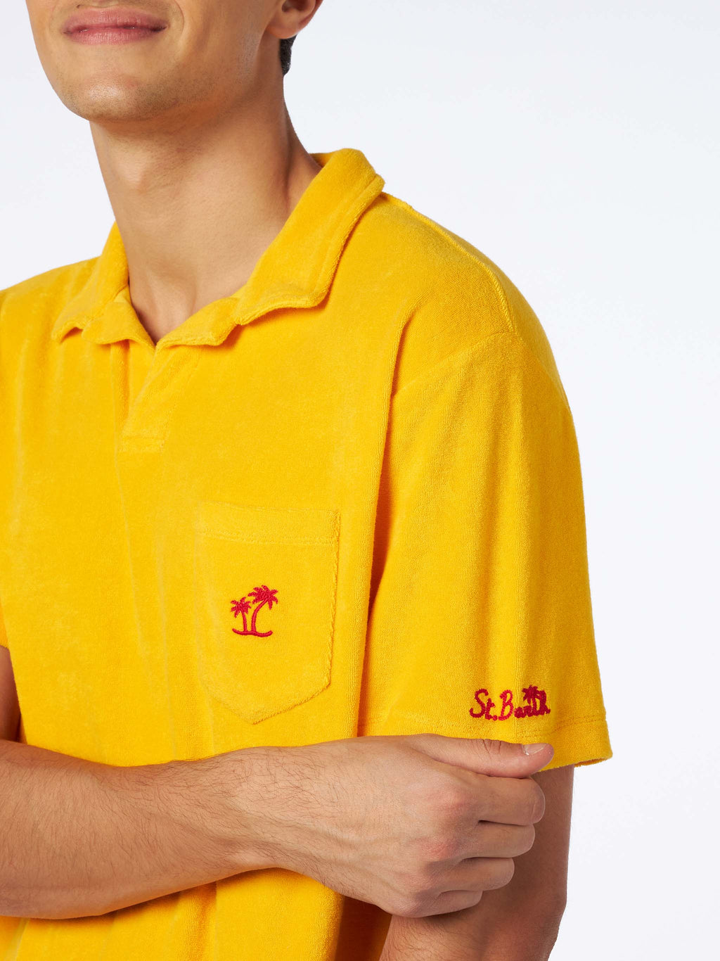 Polo Powel gialla in spugna con ricamo logo product image 2