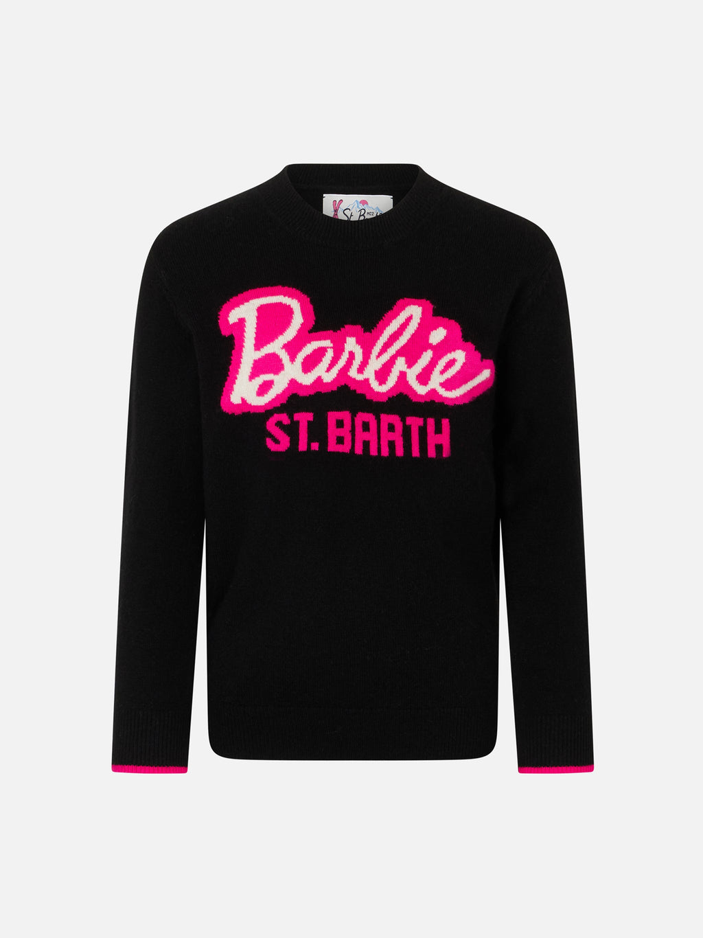 Maglia Princess nera con jacquard Barbie St. Barth | Special Edition