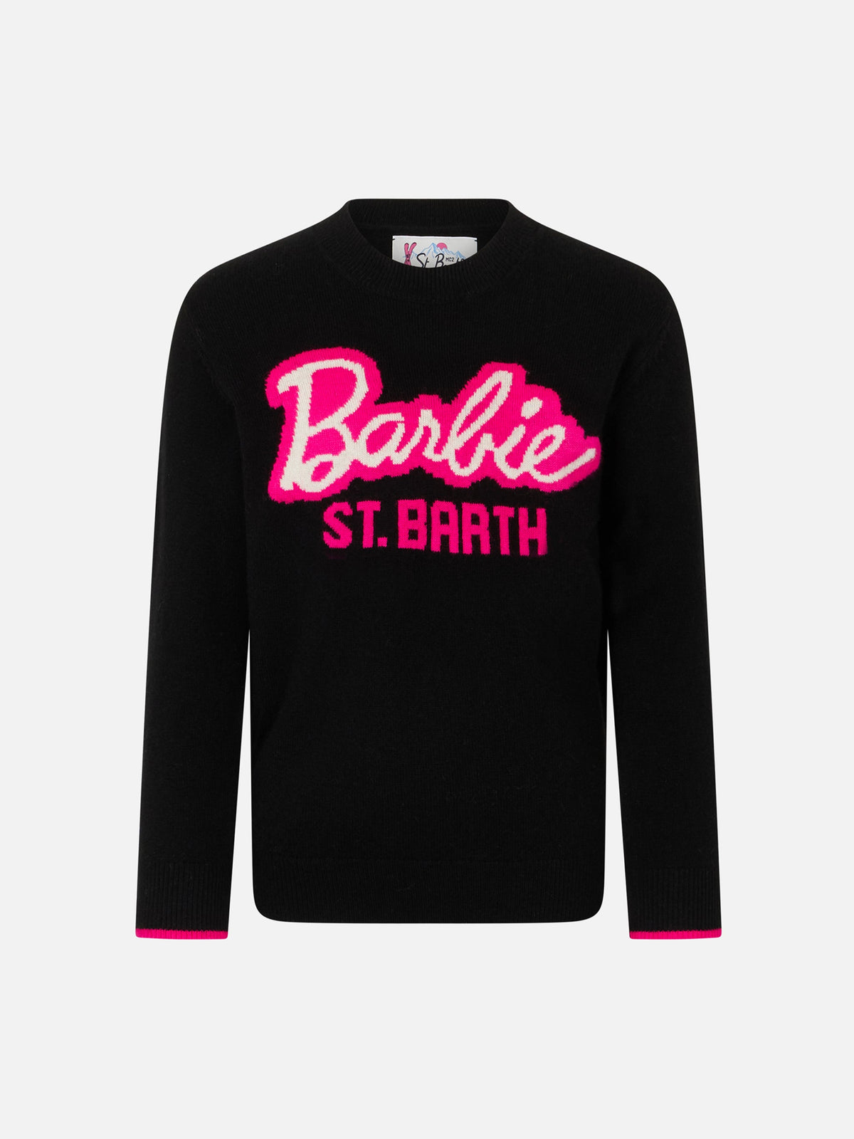 Maglia Princess nera con jacquard Barbie St. Barth | Special Edition