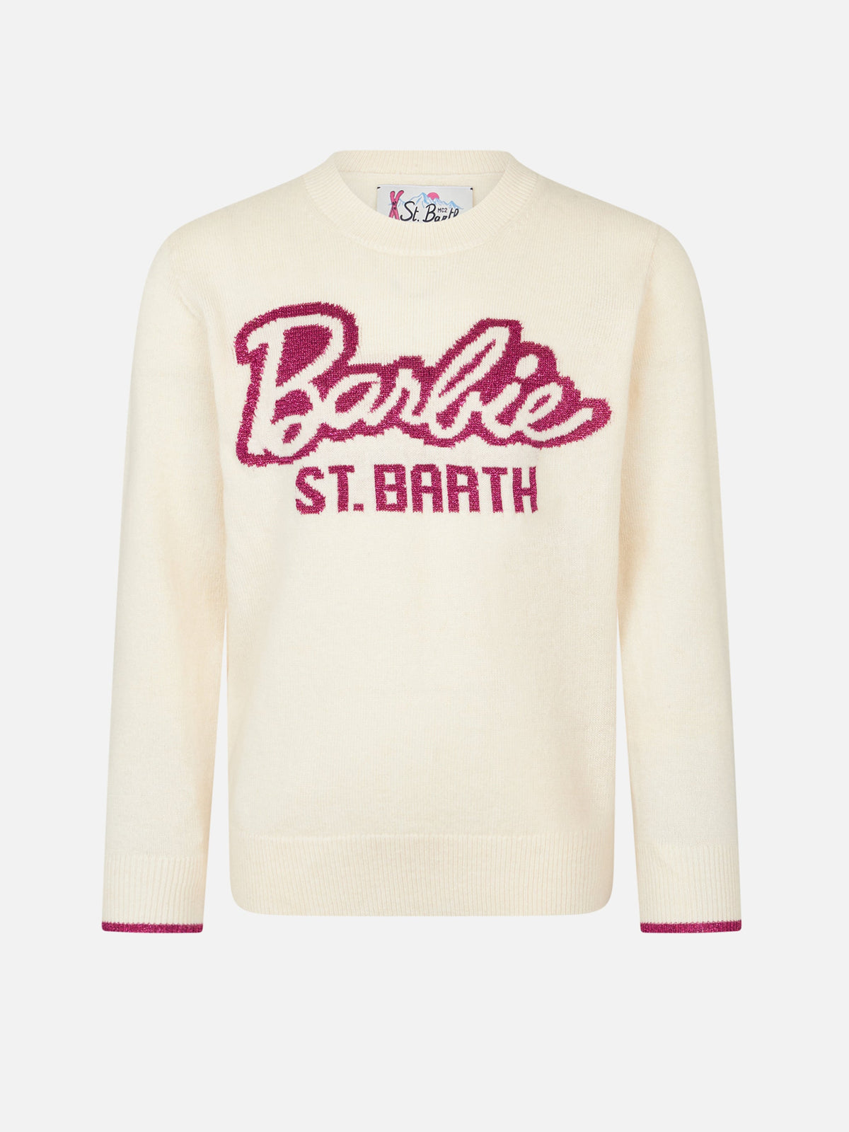 Maglia Princess bianco panna con jacquard Barbie St. Barth | Special Edition